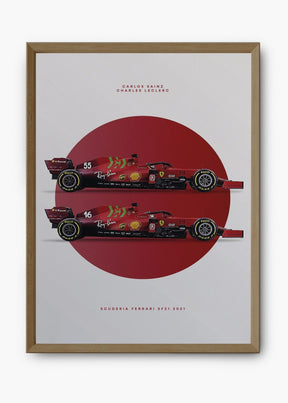 Quadro Scuderia Ferrari SF21 - Leclerc & Sainz