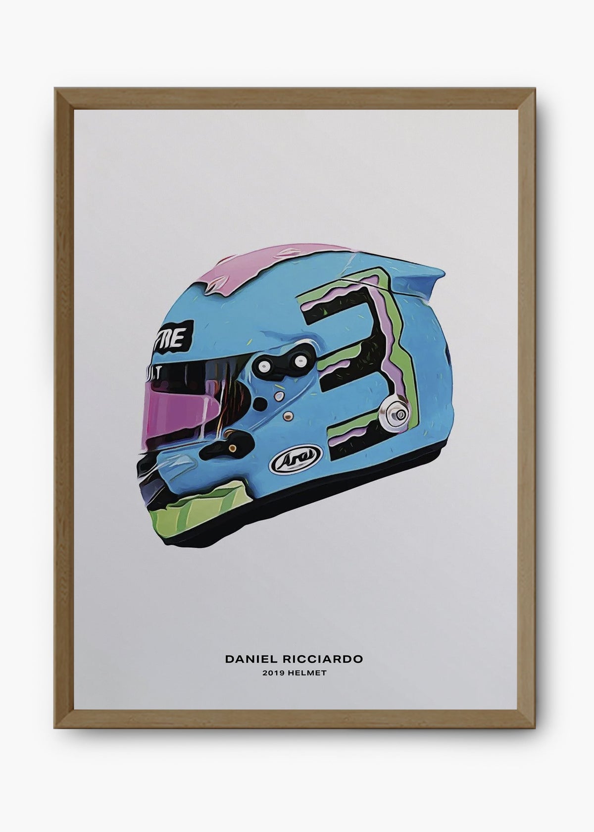 Quadro decorativo Daniel Ricciardo 2019 II — arte de automobilismo para parede | Cübe Quadros