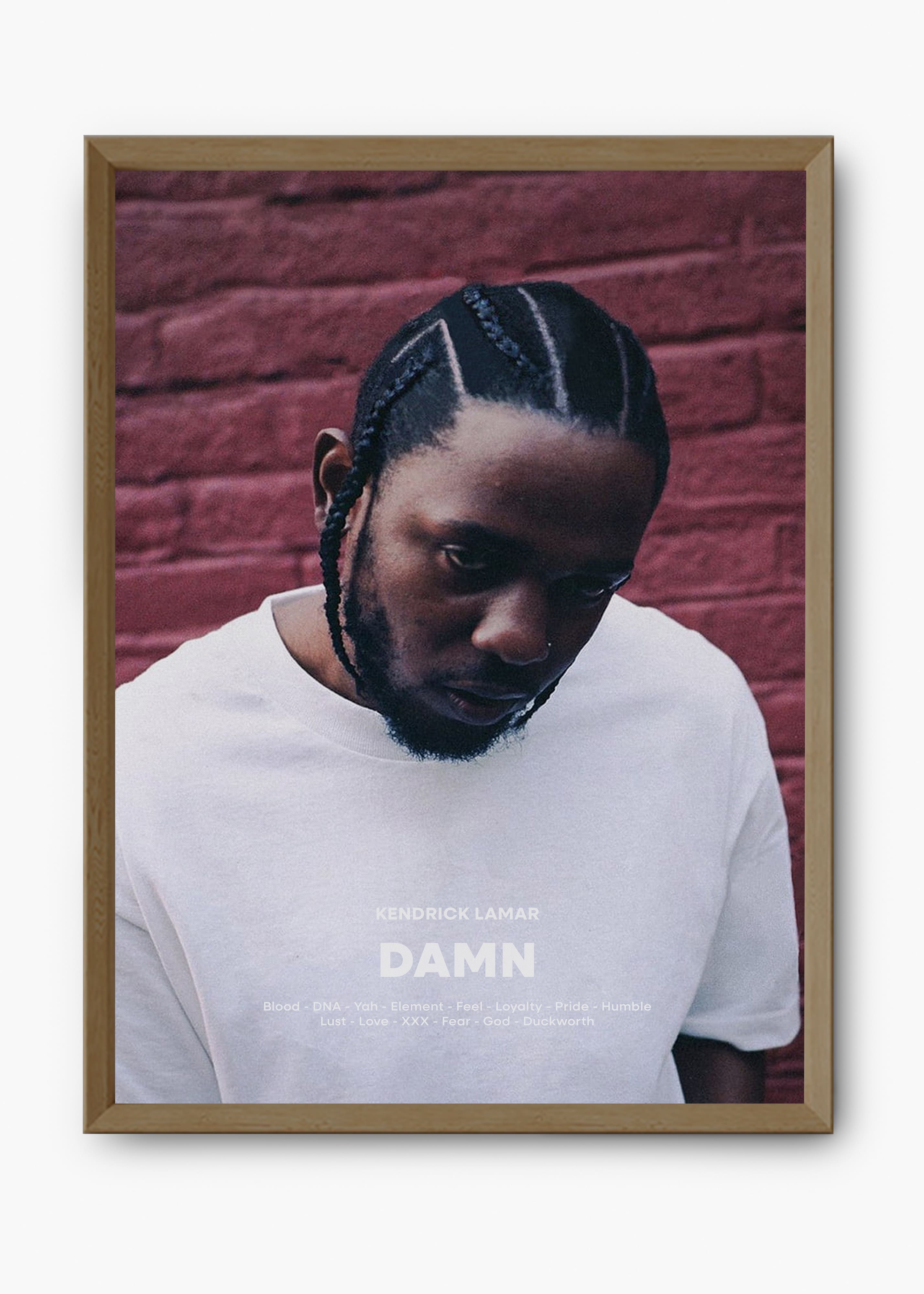 Quadro decorativo Kendrick Lamar Damn — arte de rap para parede | Cübe Quadros