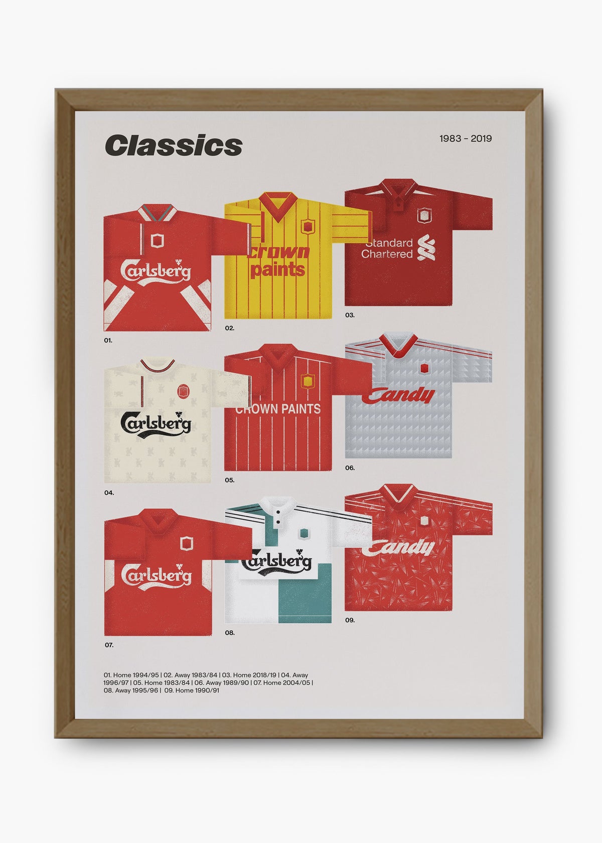 Quadro decorativo Liverpool Classics — arte de futebol para parede | Cübe Quadros