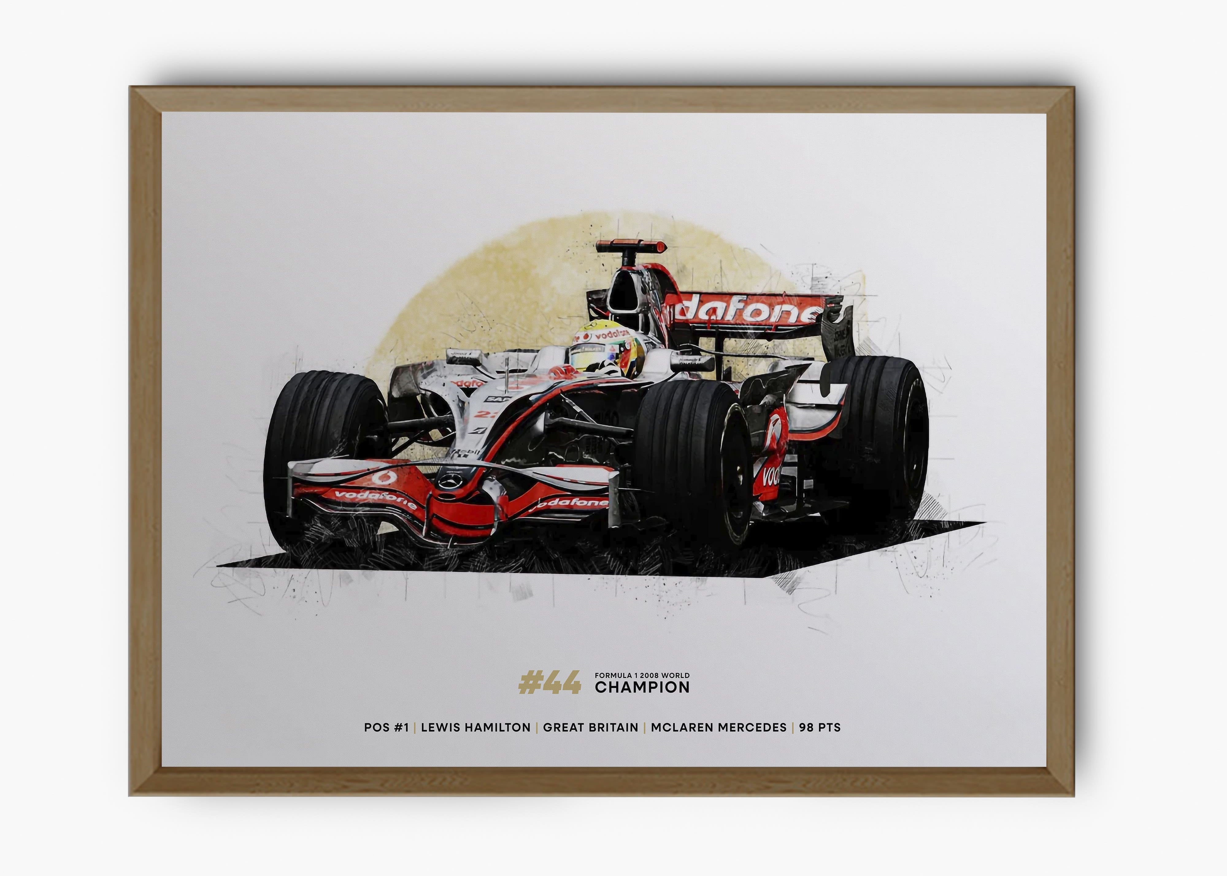 Quadro Lewis Hamilton 2008 World Champion