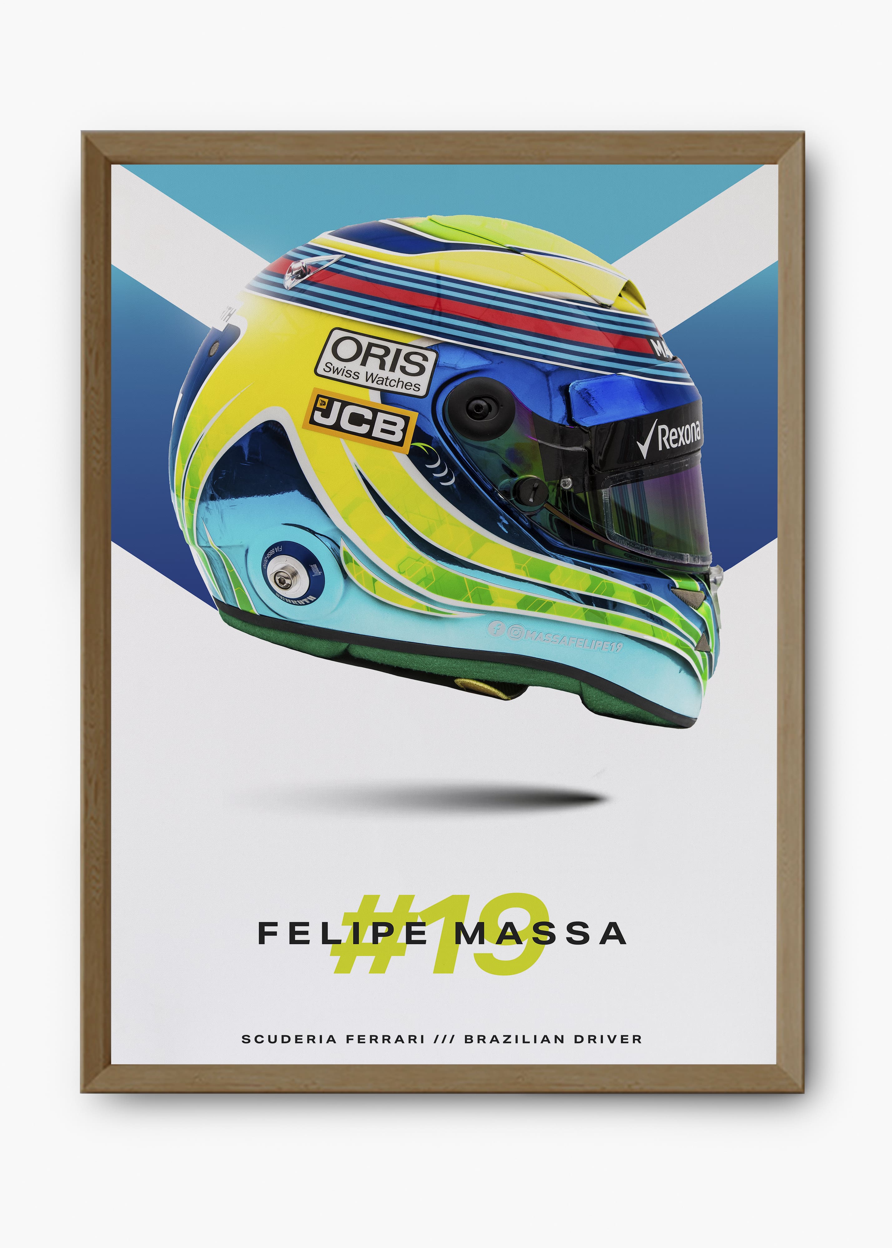 Quadro decorativo Felipe Massa #19 — arte de automobilismo para parede | Cübe Quadros