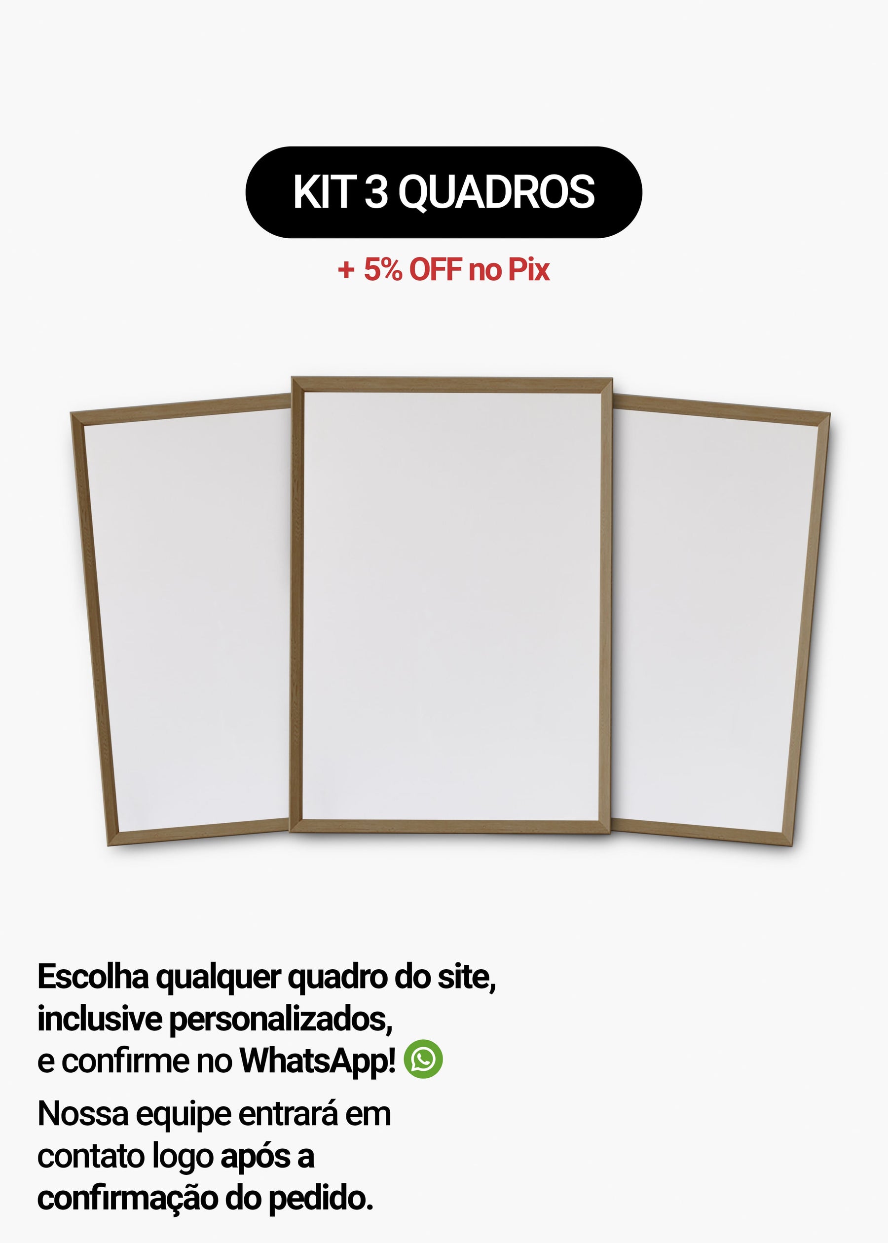 Kit 3 Quadros A Sua Escolha