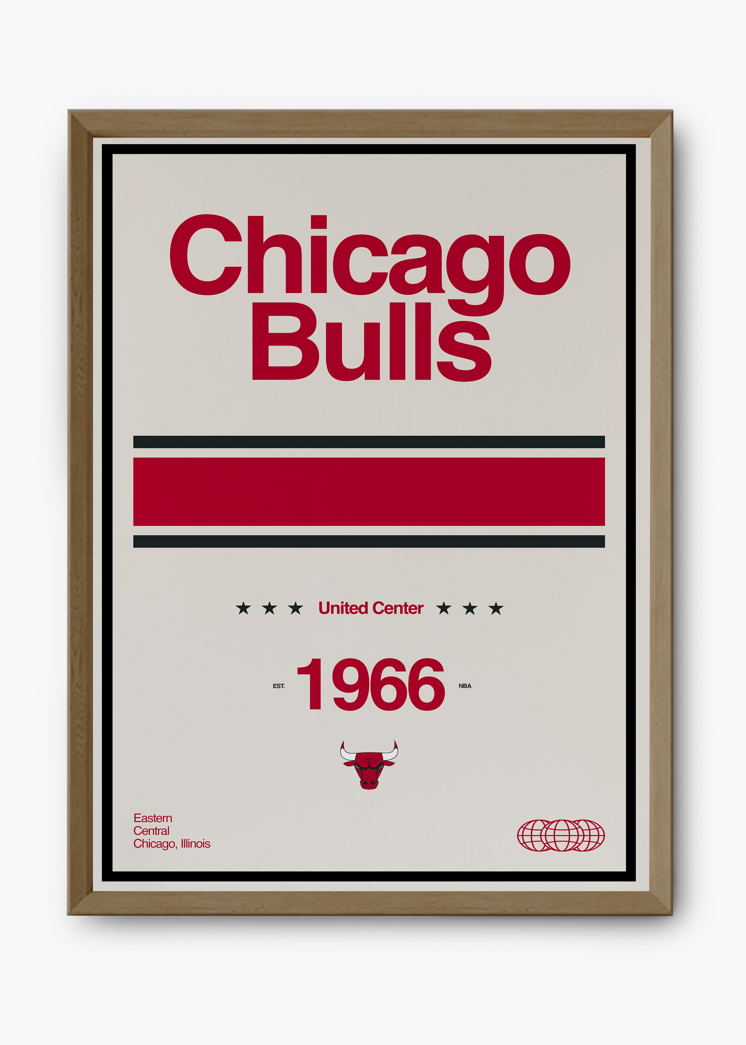 Quadro decorativo NBA Chicago Bulls — arte de basquete para parede | Cübe Quadros