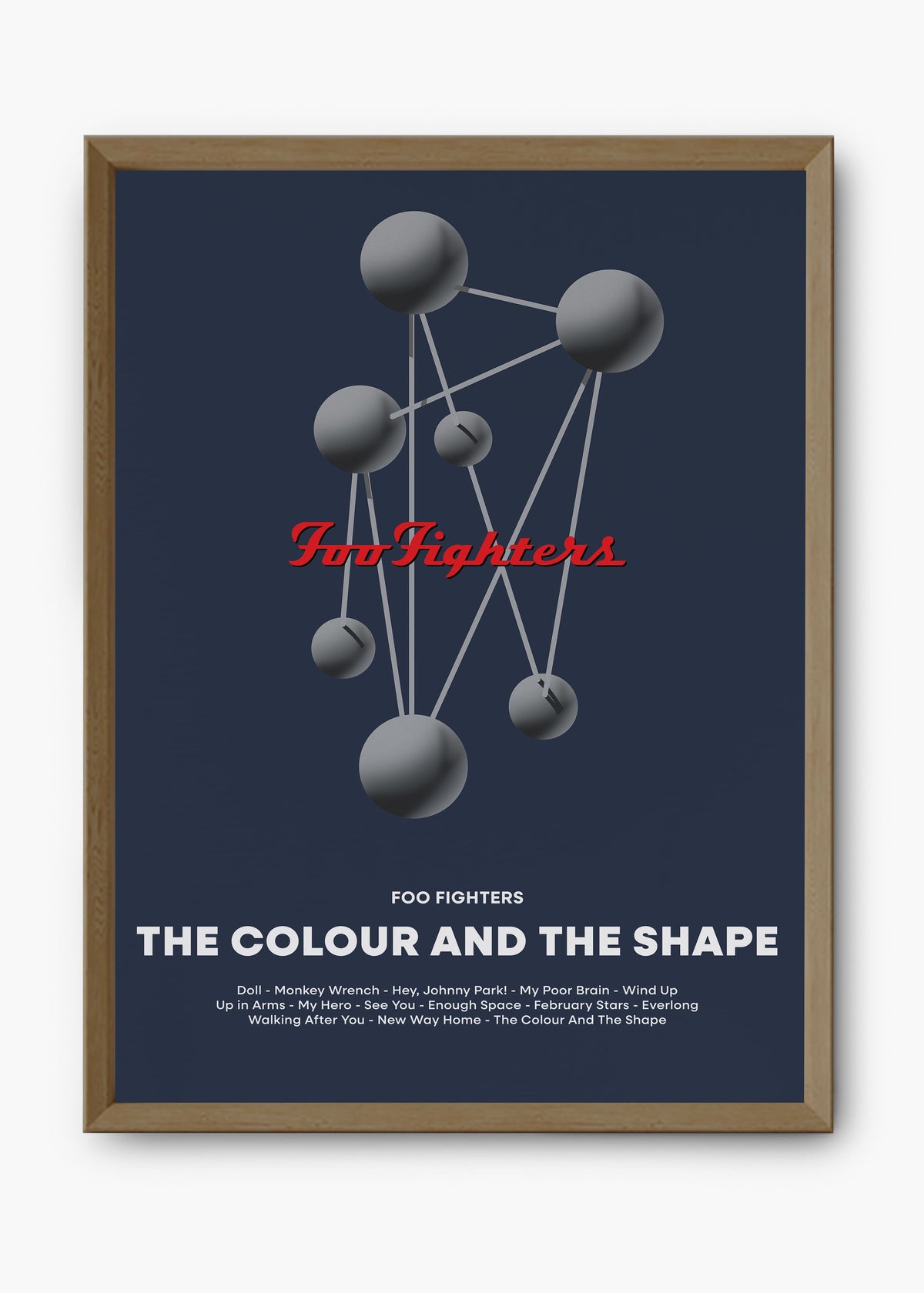 Quadro decorativo Foo Fighters The Colour and the Shape — arte de rock para parede | Cübe Quadros