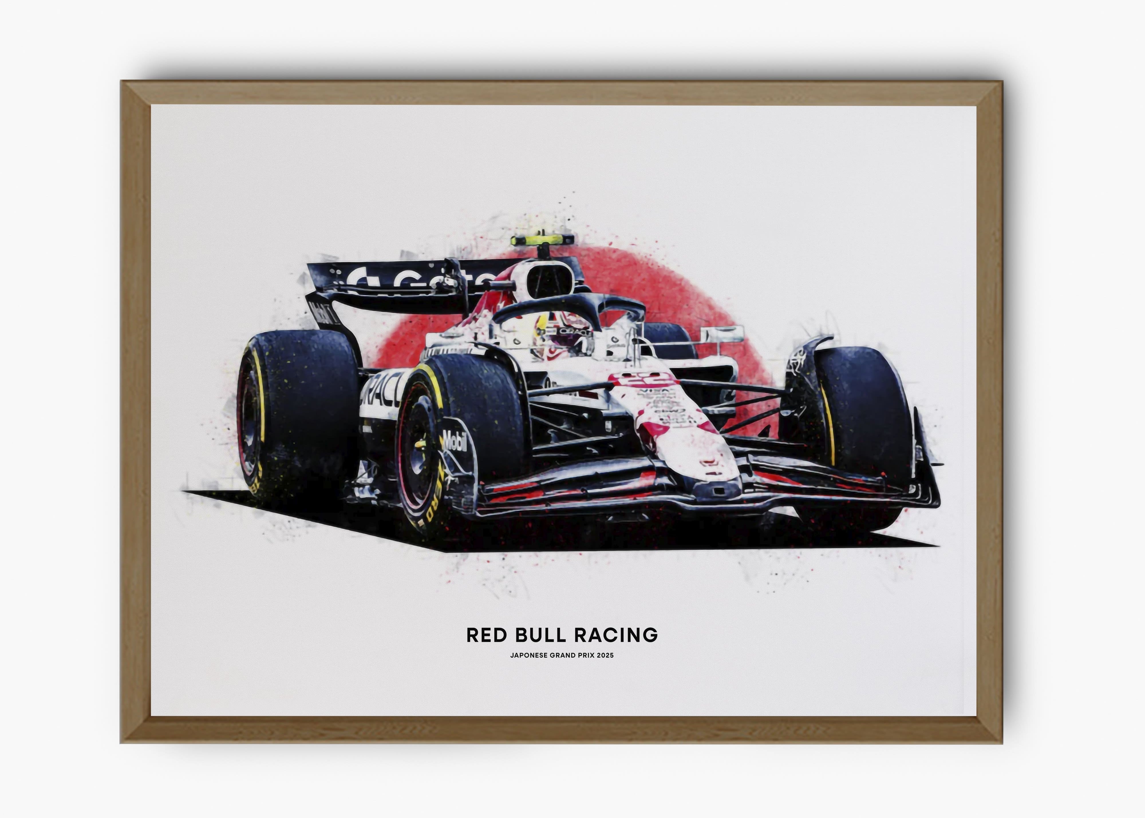 Quadro decorativo Red Bull Racing Japão 2025 — arte de automobilismo para parede | Cübe Quadros