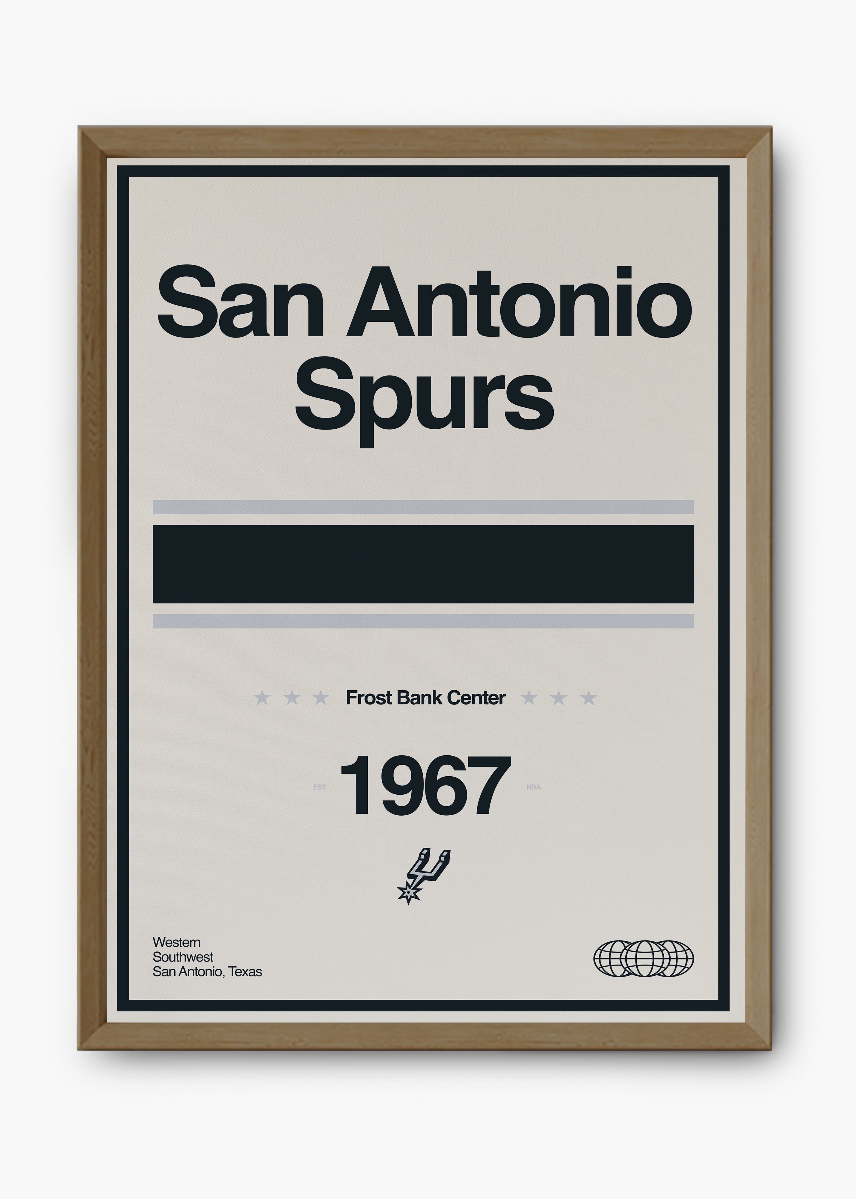 Quadro decorativo NBA San Antonio Spurs — arte de basquete para parede | Cübe Quadros