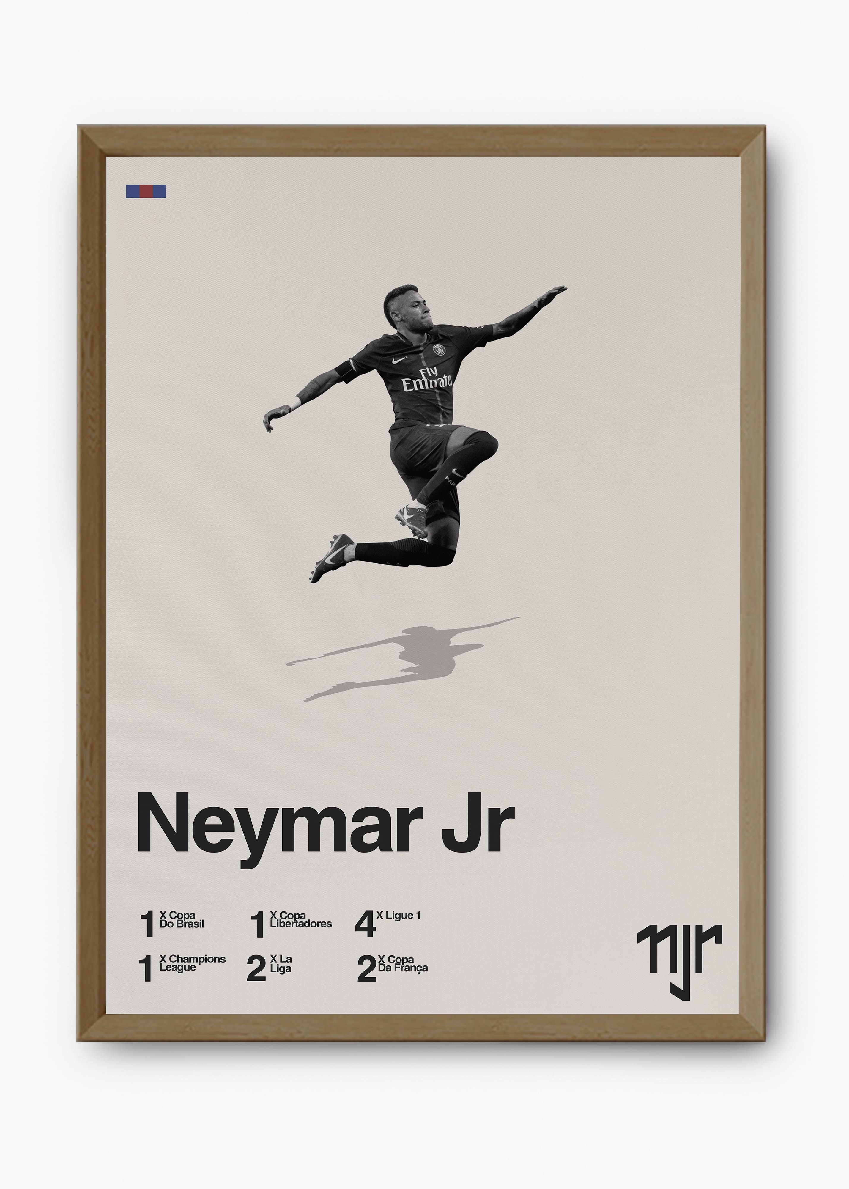Quadro decorativo Neymar Jr — arte de futebol para parede | Cübe Quadros