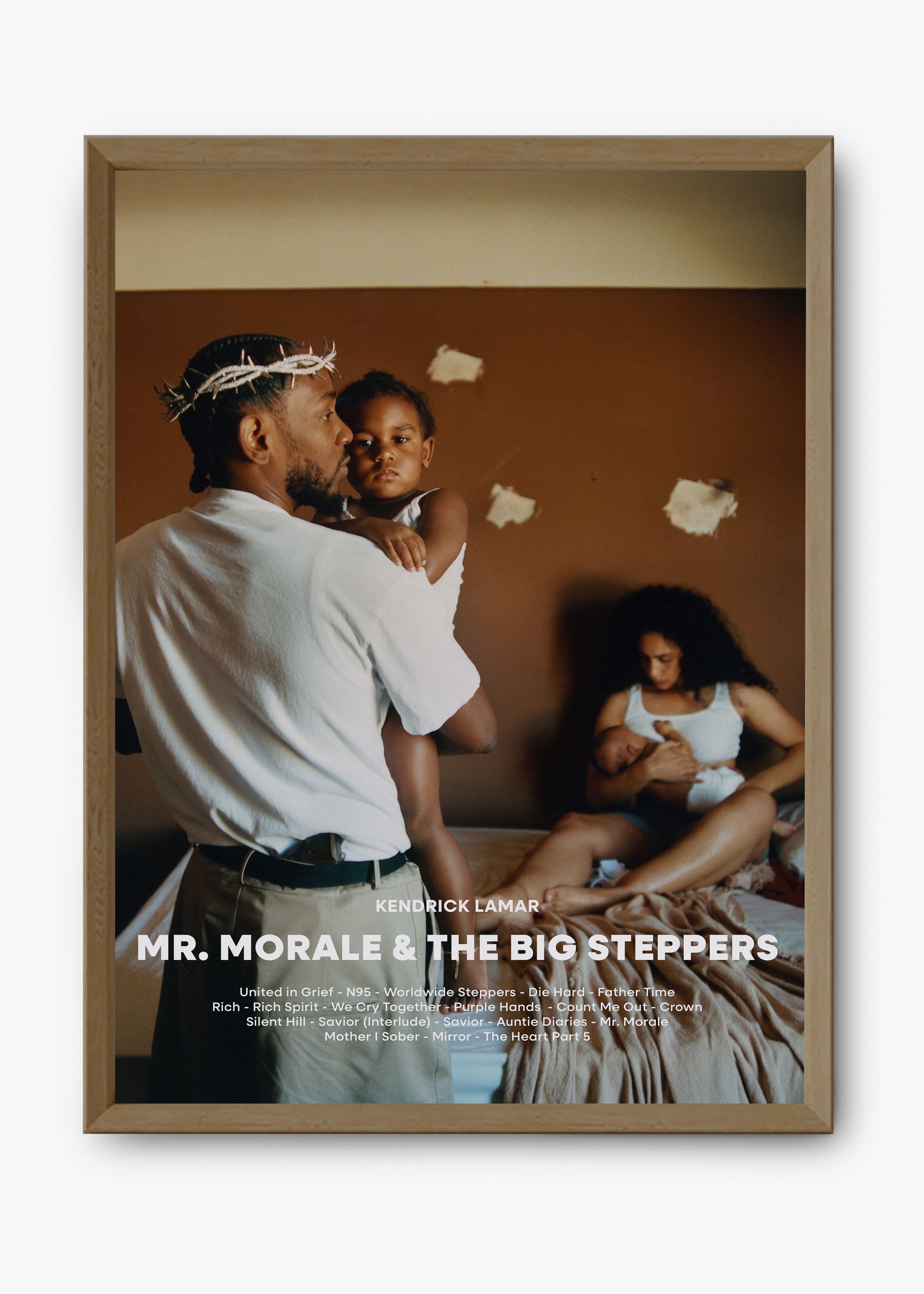 Quadro decorativo Kendrick Lamar Mr Morale The Big Steppers — arte de rap para parede | Cübe Quadros