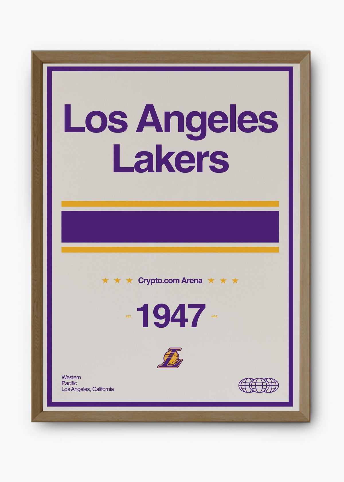 Quadro decorativo NBA Los Angeles Lakers — arte de basquete para parede | Cübe Quadros