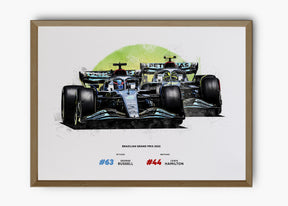 Quadro Lewis Hamilton e George Russell - Brasil 2022
