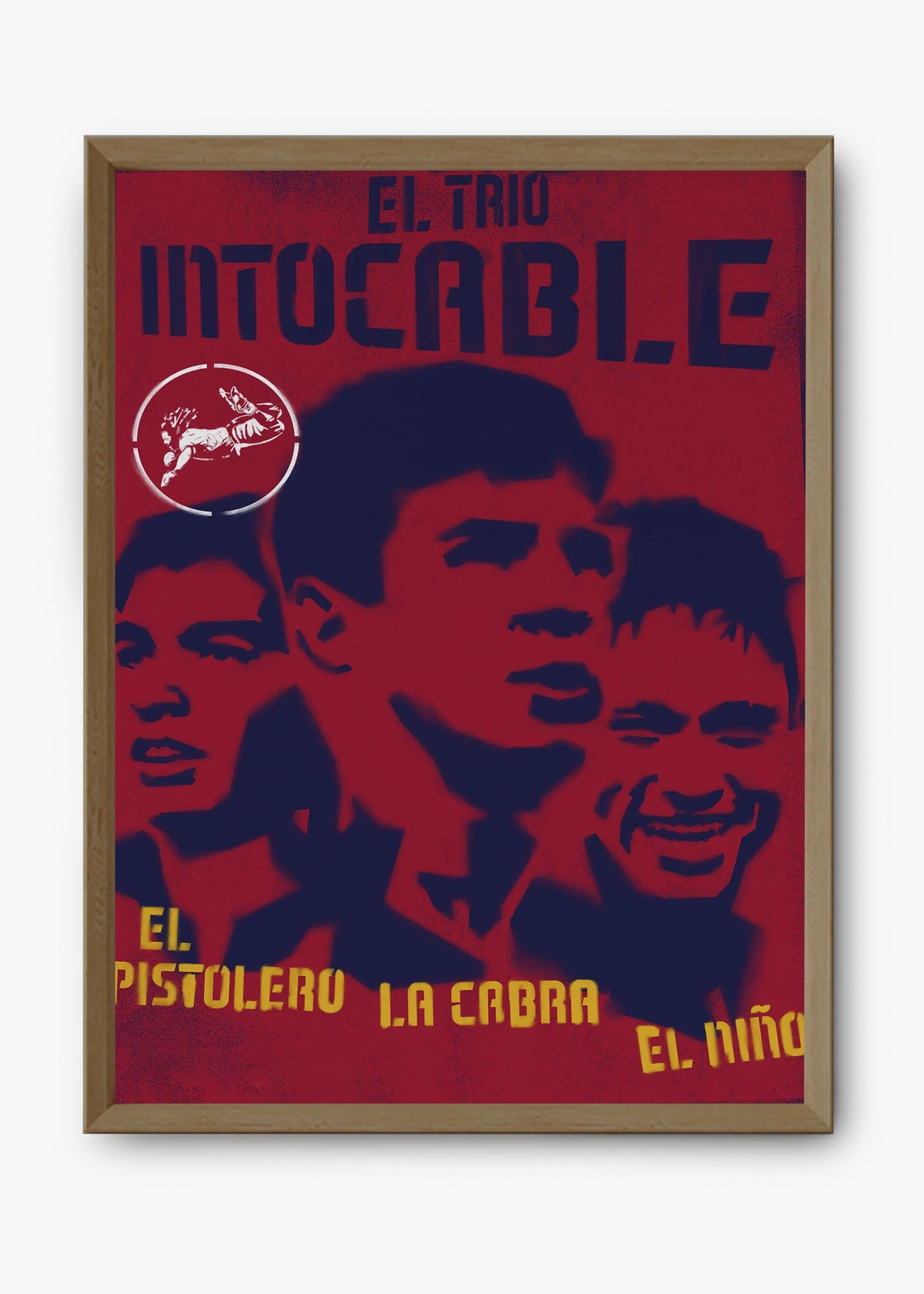 Quadro decorativo Trio MSN — arte de futebol para parede | Cübe Quadros