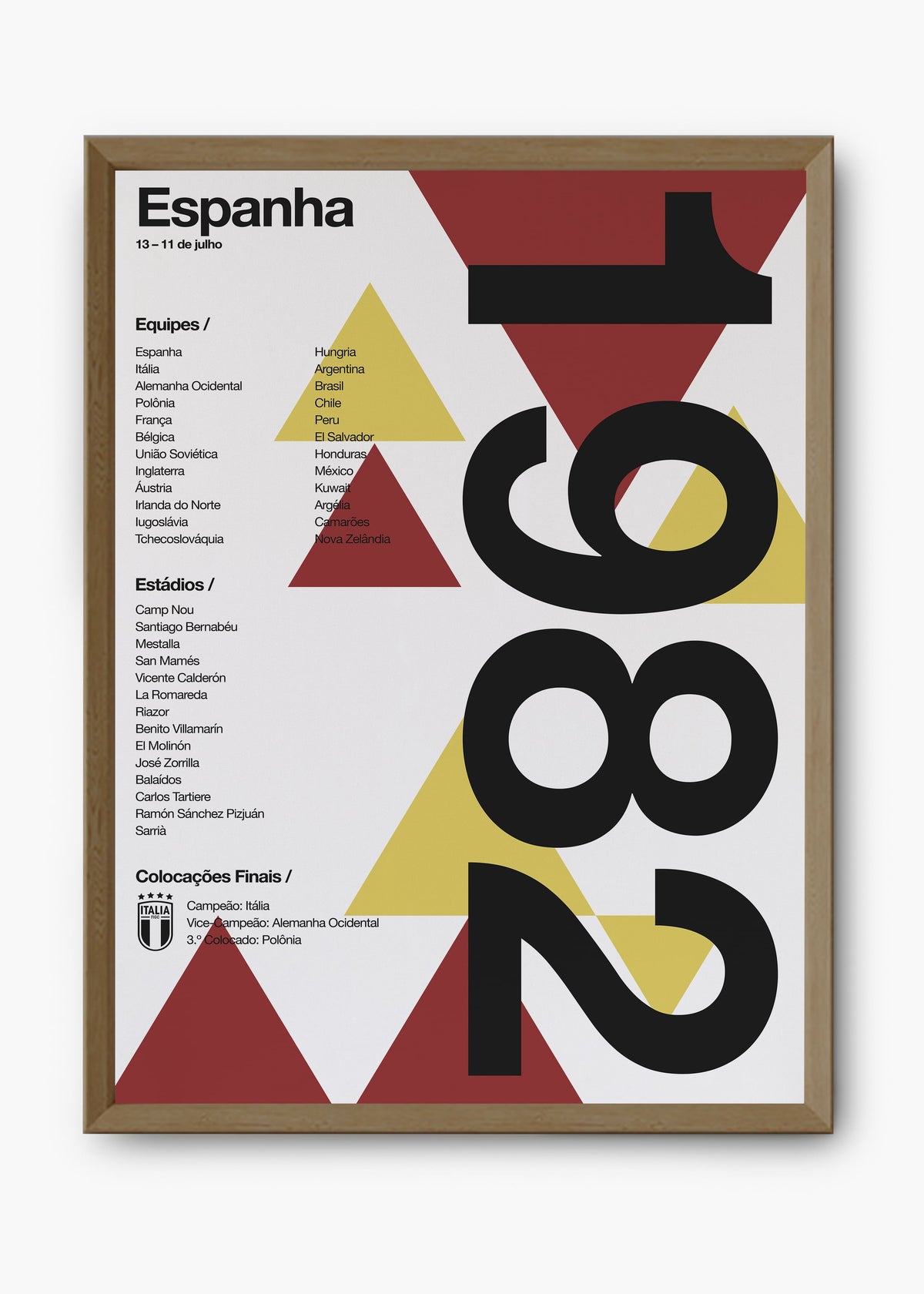 Quadro Copa do Mundo Espanha 1982