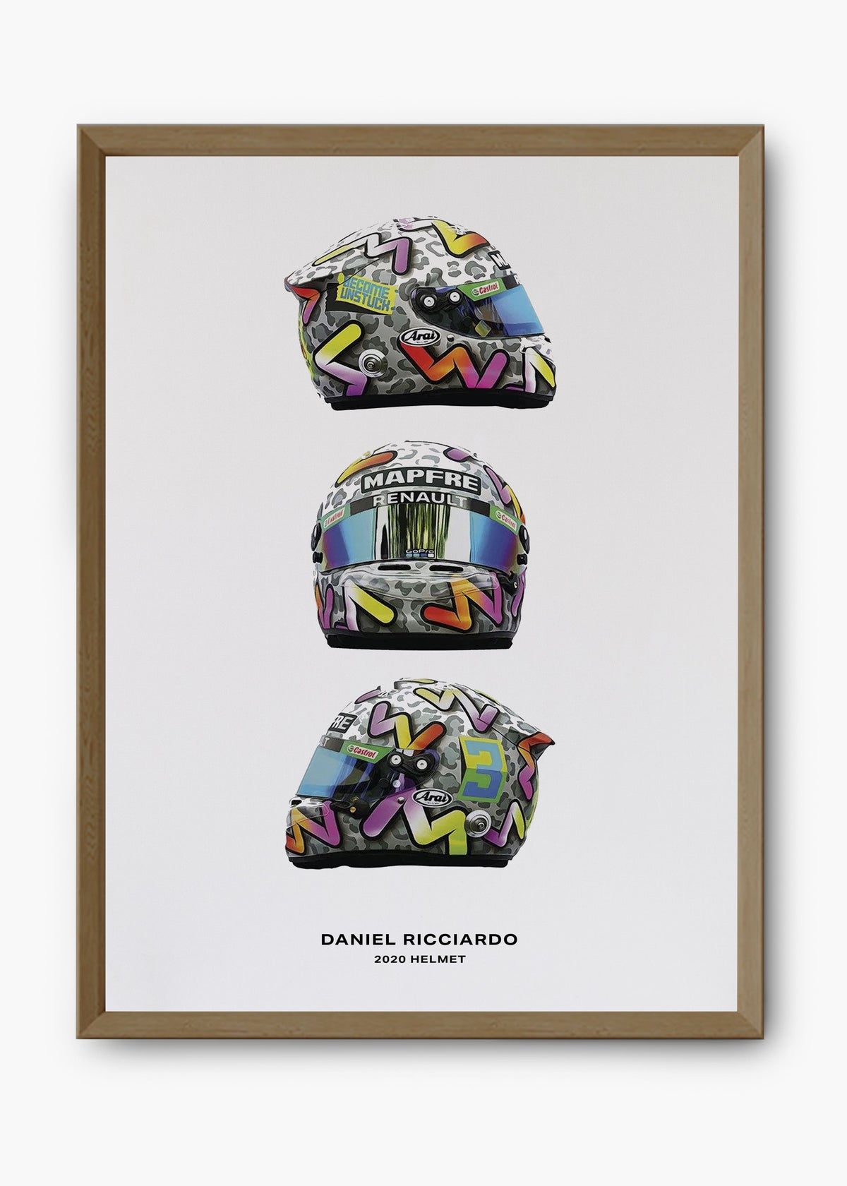 Quadro decorativo Daniel Ricciardo 2020 II — arte de automobilismo para parede | Cübe Quadros