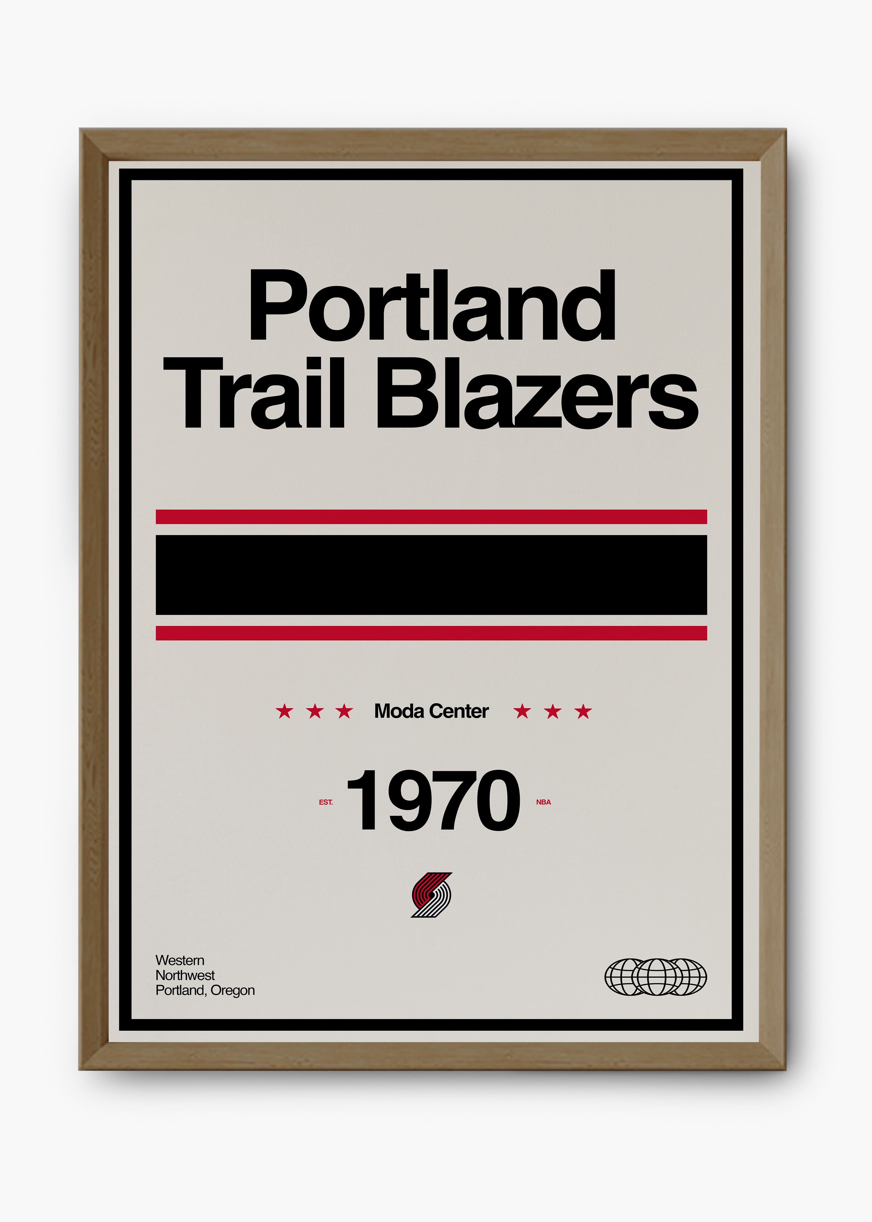 Quadro decorativo NBA Portland Trail Blazers — arte de basquete para parede | Cübe Quadros