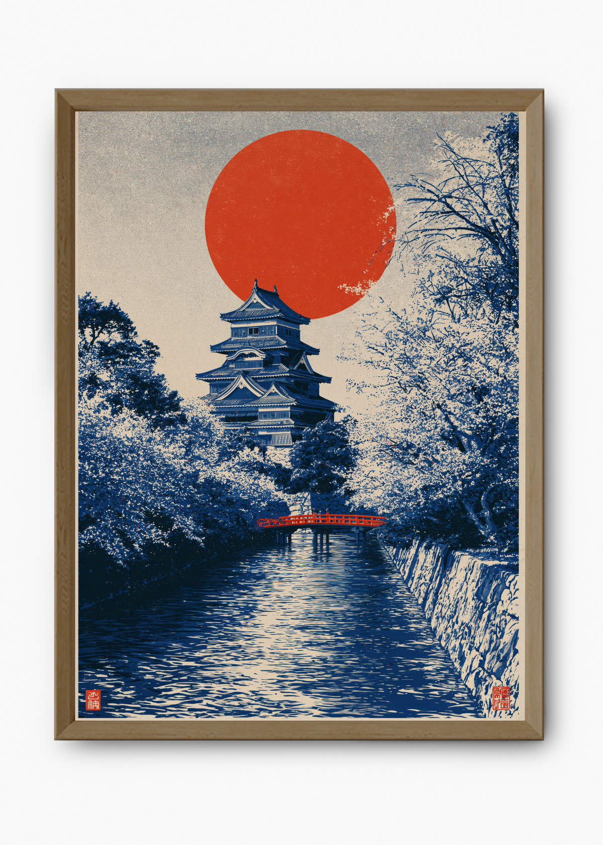Quadro Japonês Castle by the River - 9