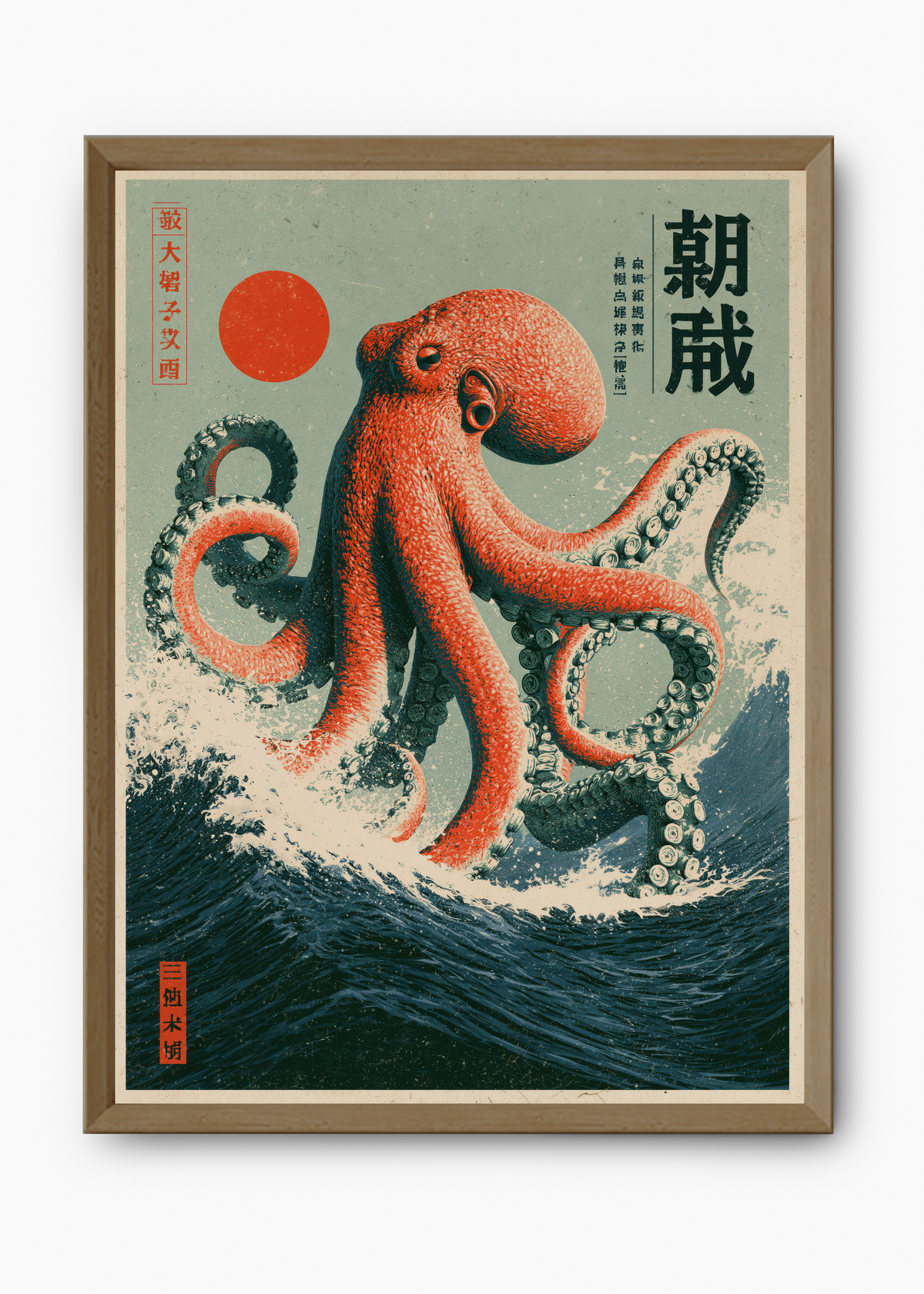 Quadro Japonês Ocean Octopus - 9