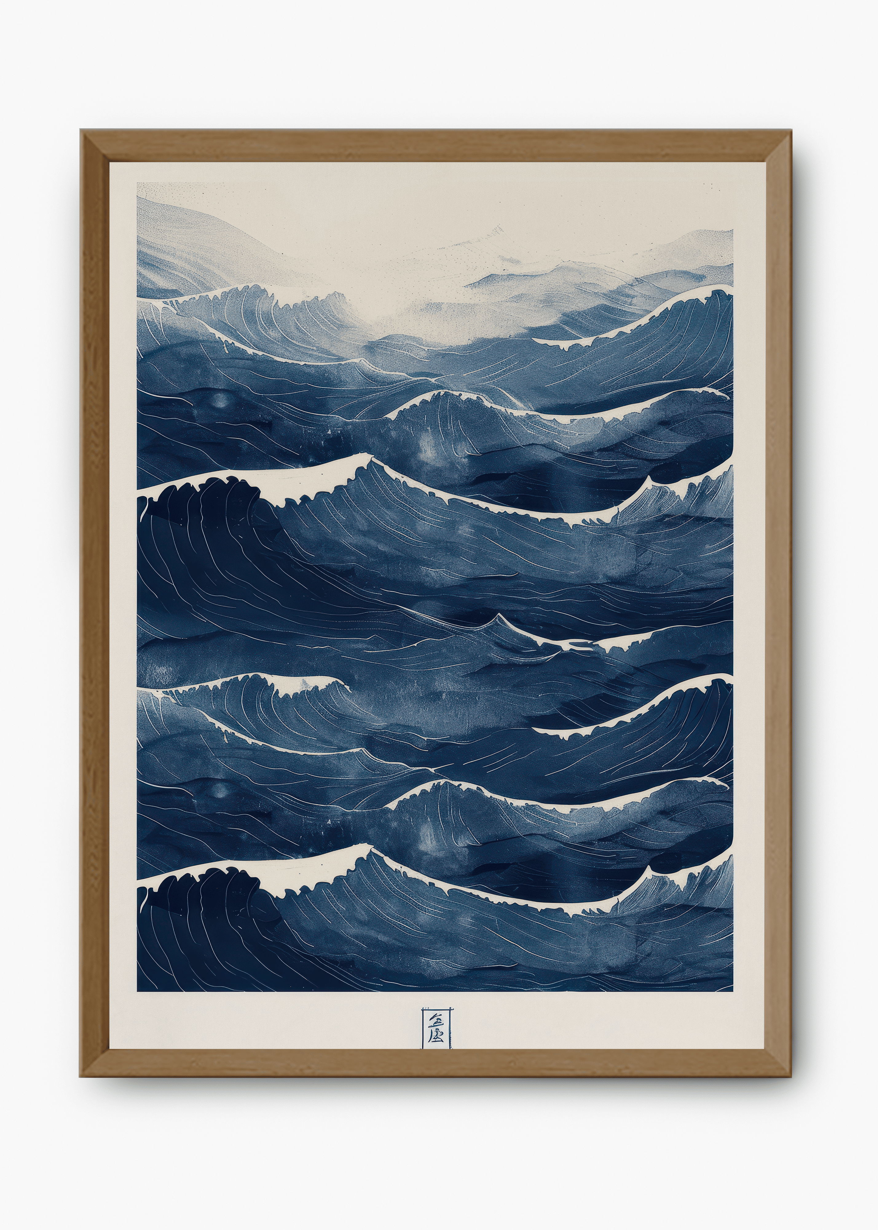 Quadro Japonês The Blue Waves