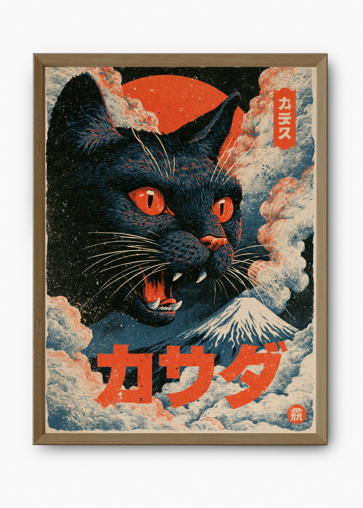 Quadro Japonês Neko Kaiju - 9