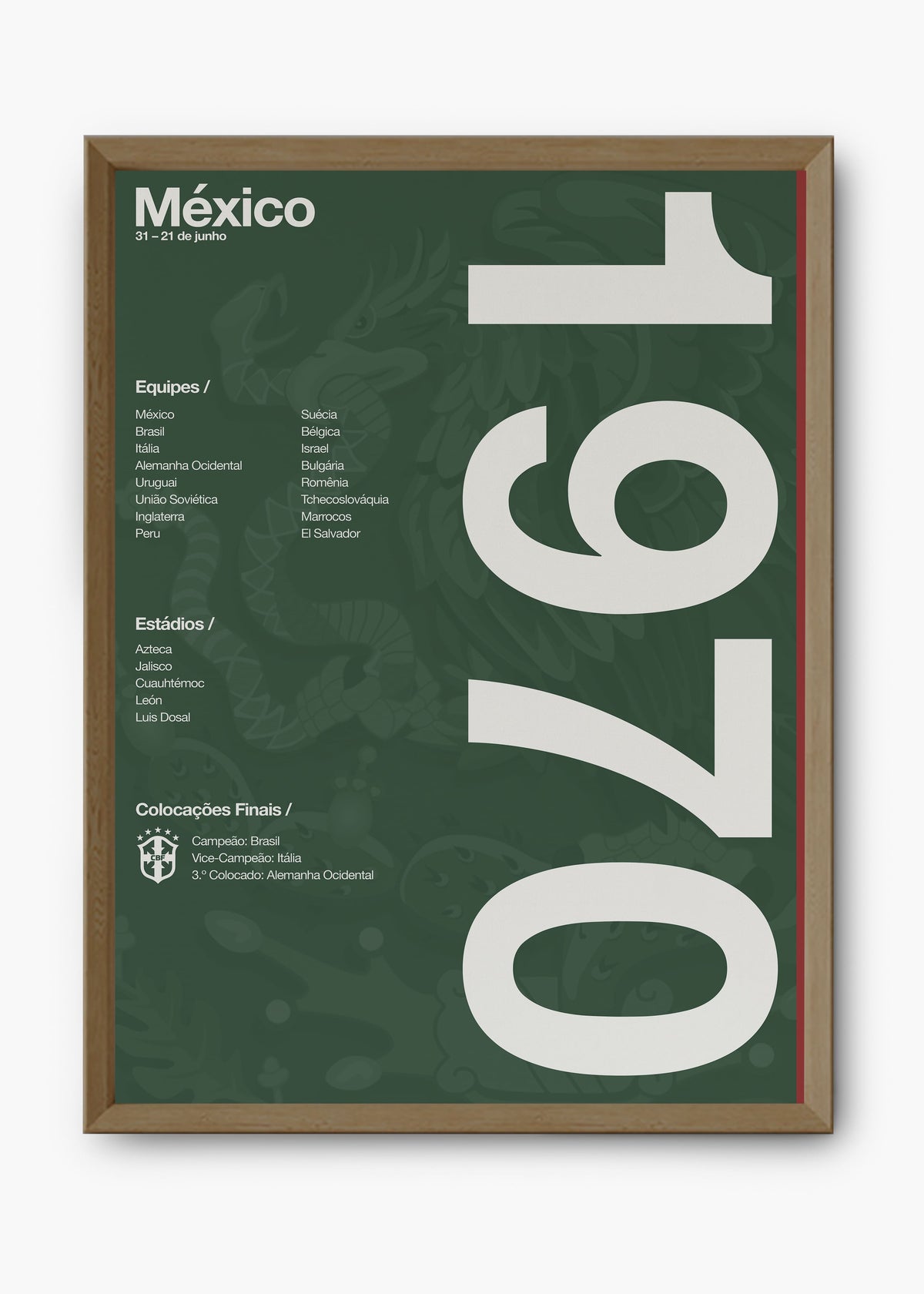 Quadro Copa do Mundo México 1970