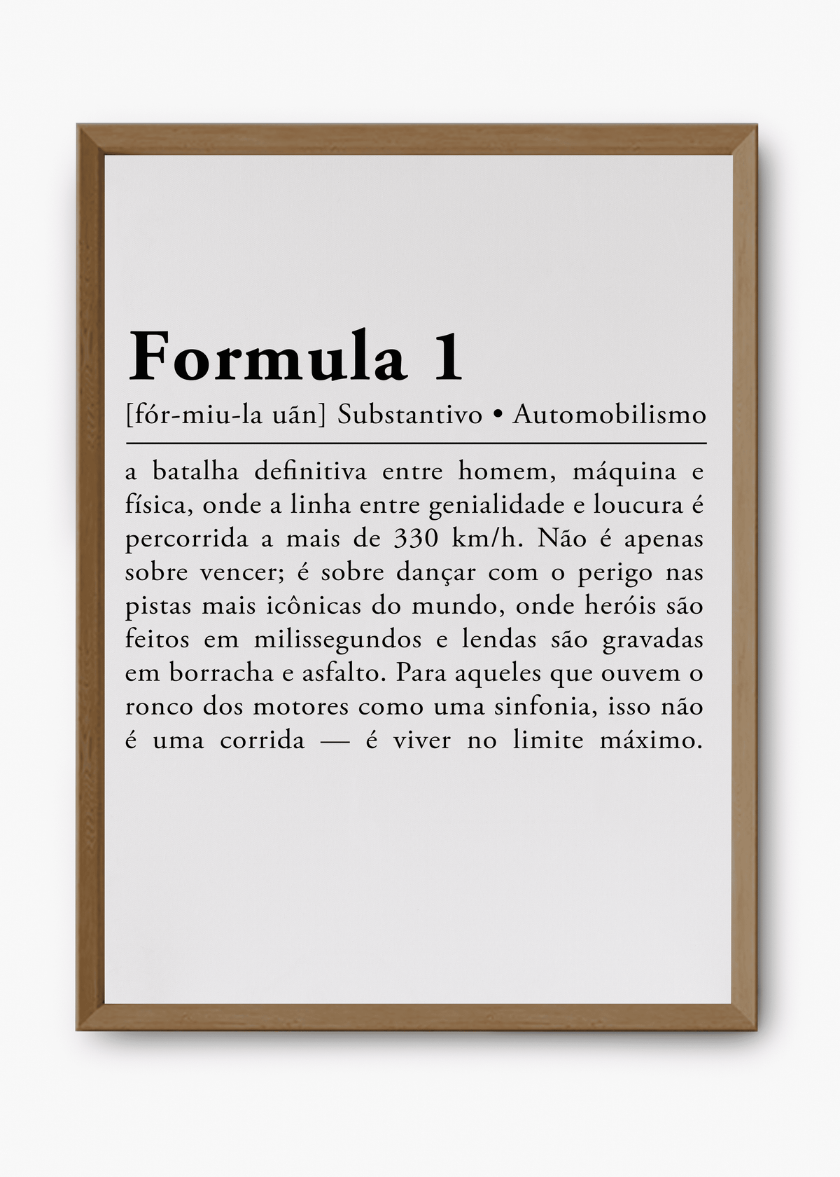 Quadro Formula 1 Verso