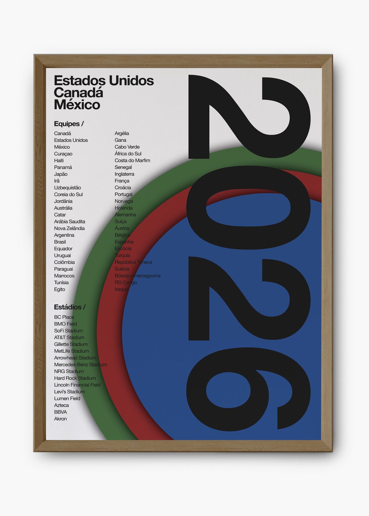 Quadro Copa do Mundo Estados Unidos, Canadá e Mexico 2026