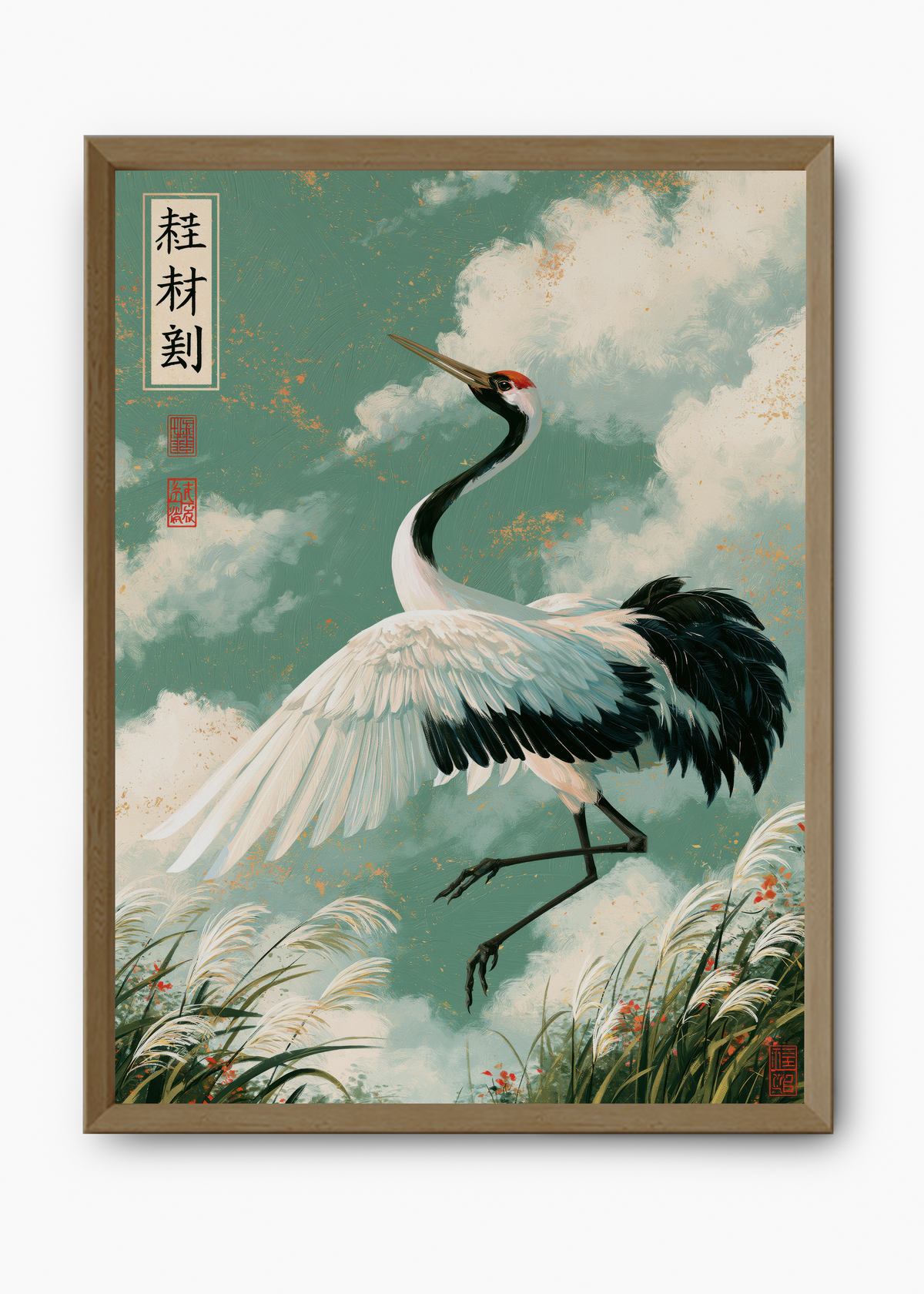 Quadro Japonês Crane in Flight - 9