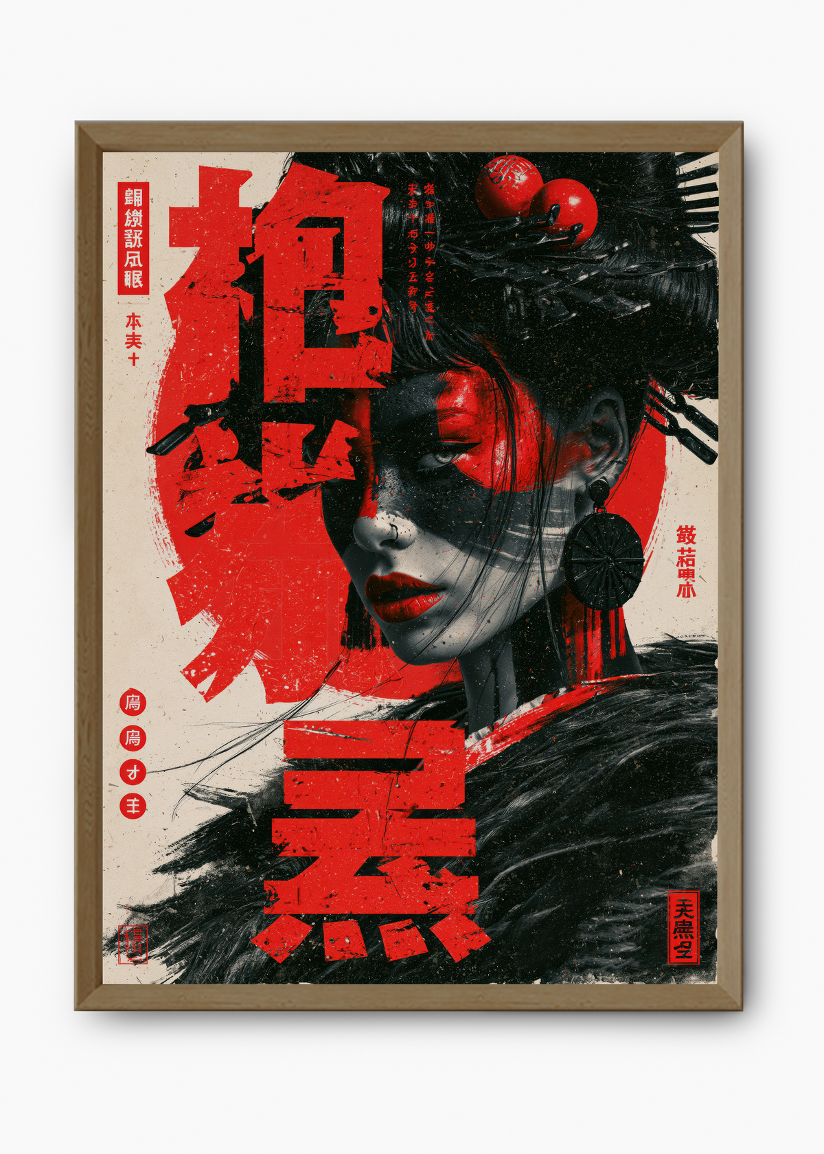 Quadro Japonês Crimson Geisha - 9