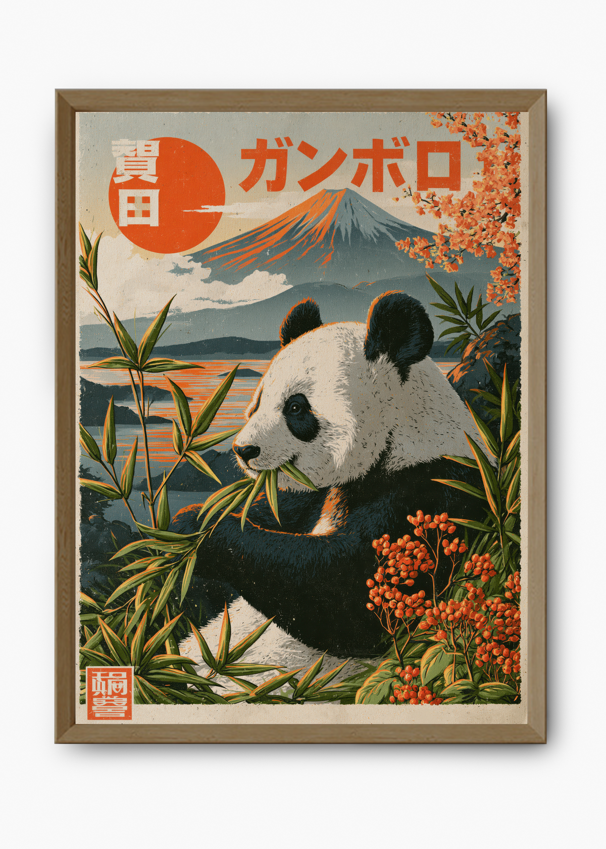 Quadro Japonês Panda at Fuji - 9