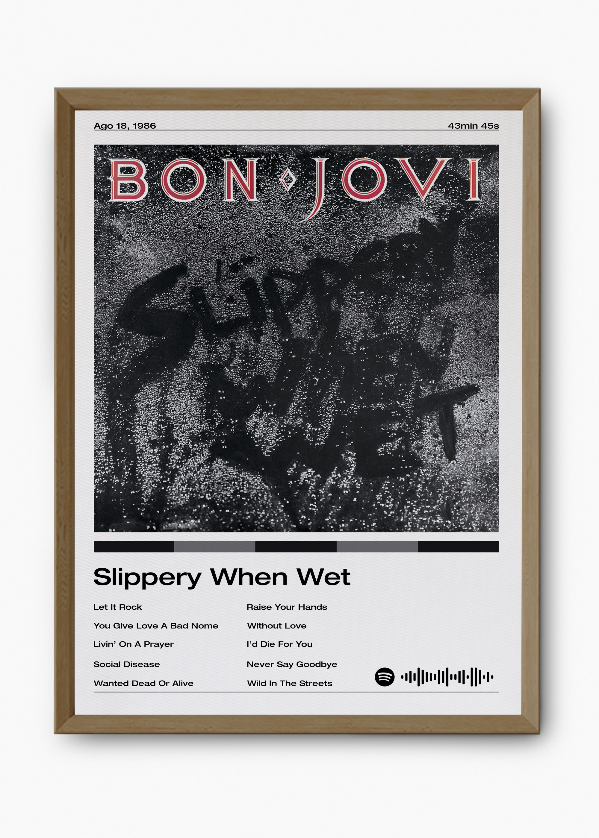 Quadro Bon Jovi Slippery When Wet - 9