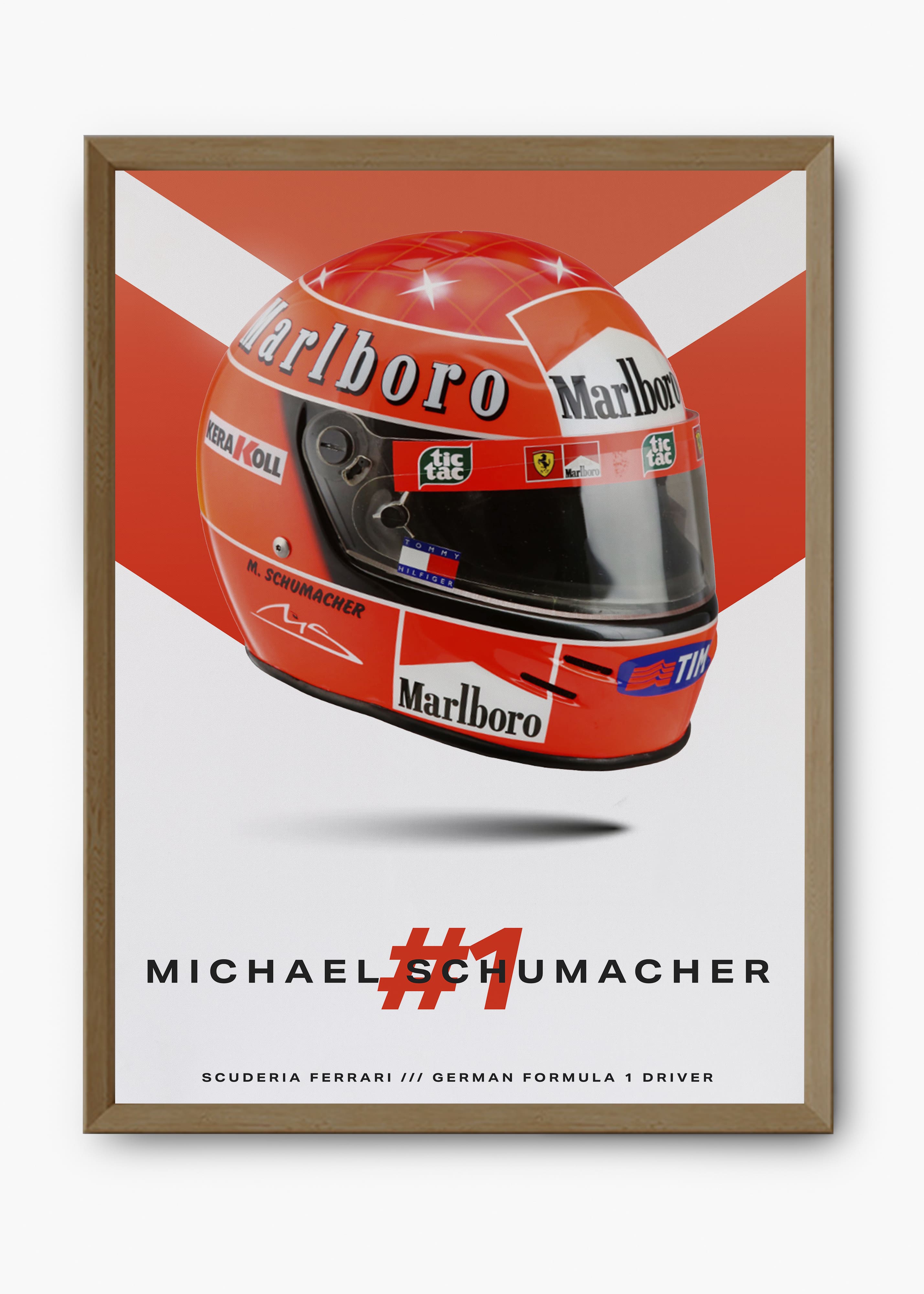 Quadro decorativo Michael Schumacher #1 — arte de automobilismo para parede | Cübe Quadros