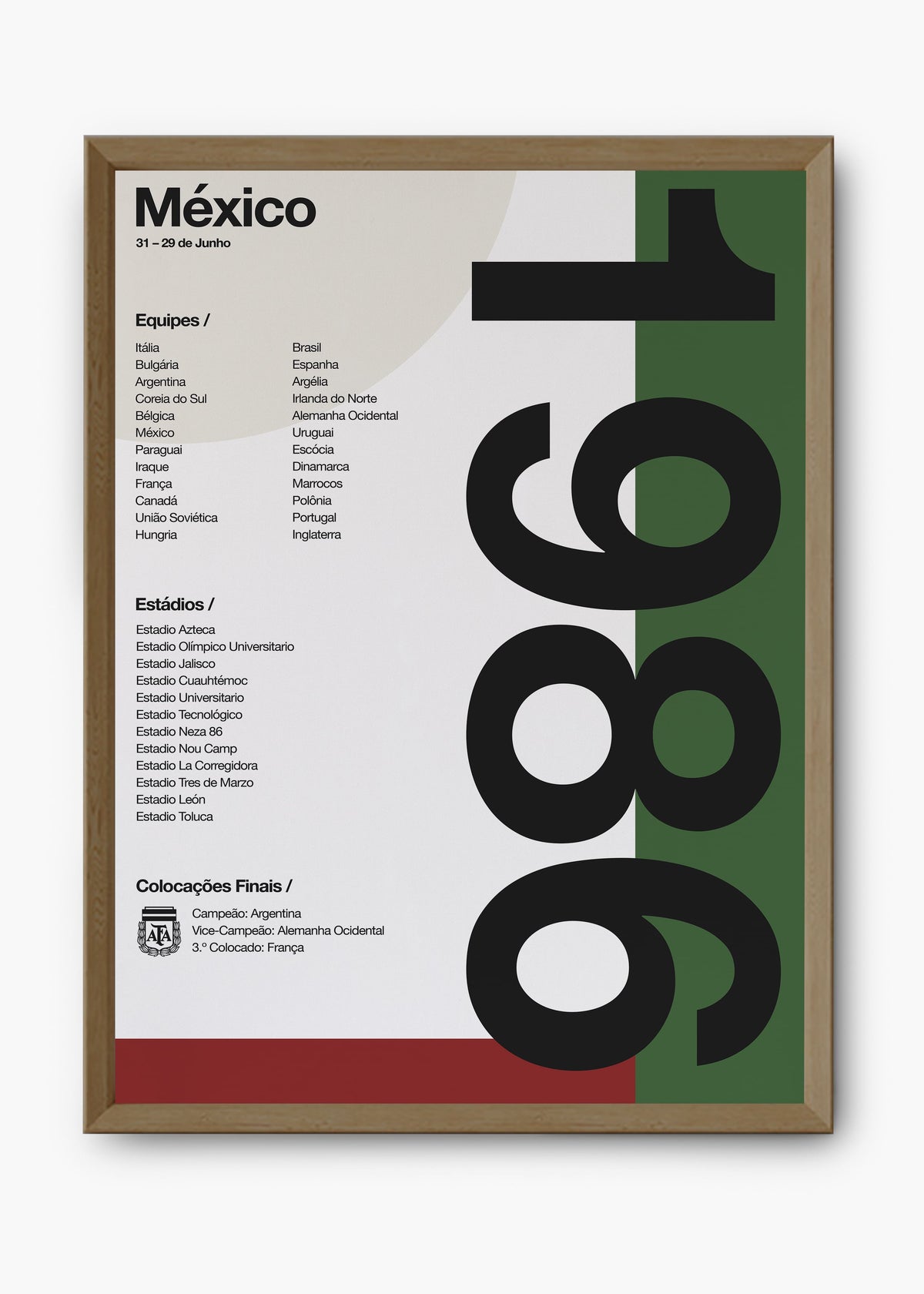 Quadro Copa do Mundo México 1986