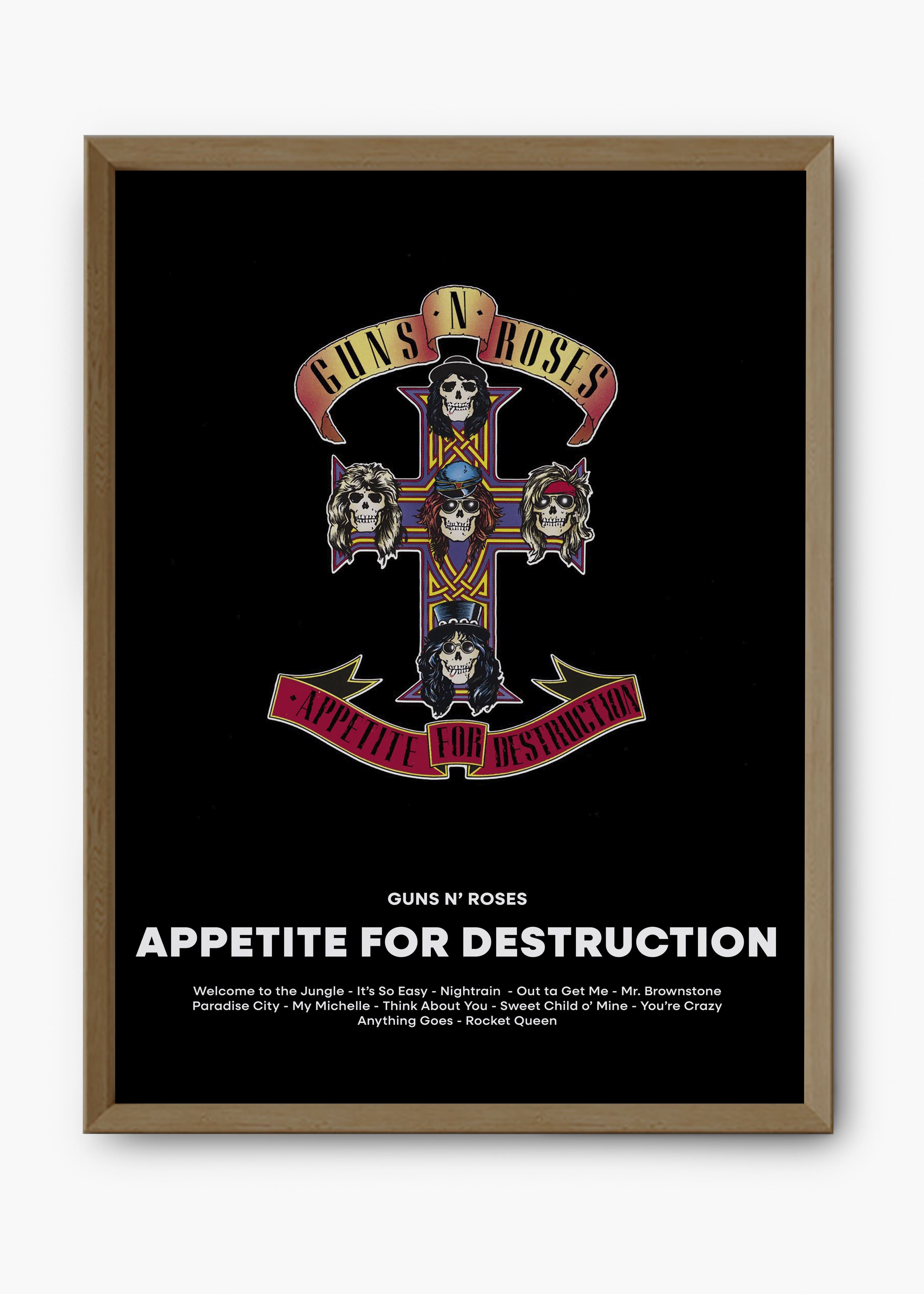 Quadro Guns N' Roses Appetite For Destruction Capa