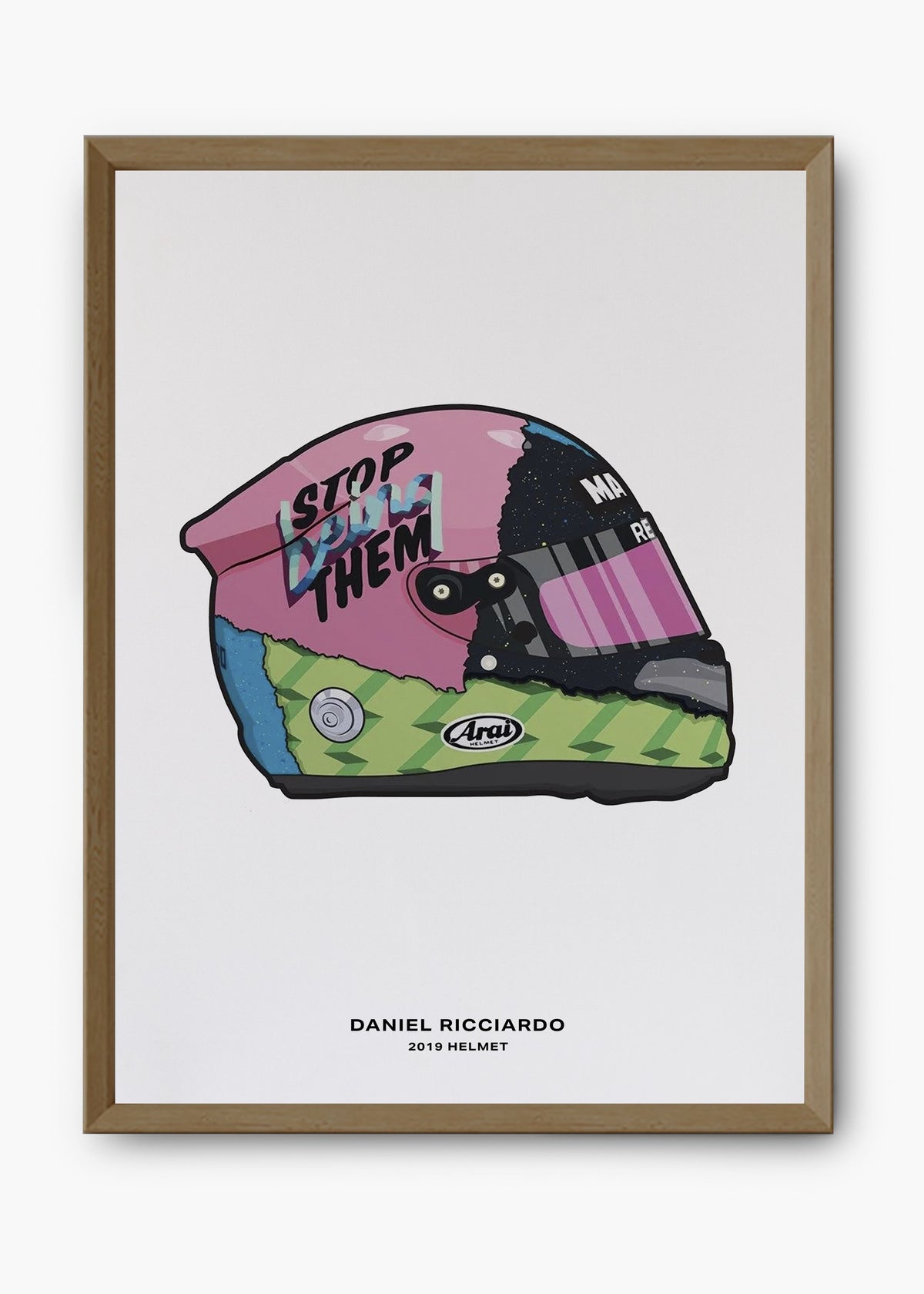 Quadro decorativo Daniel Ricciardo 2019 — arte de automobilismo para parede | Cübe Quadros