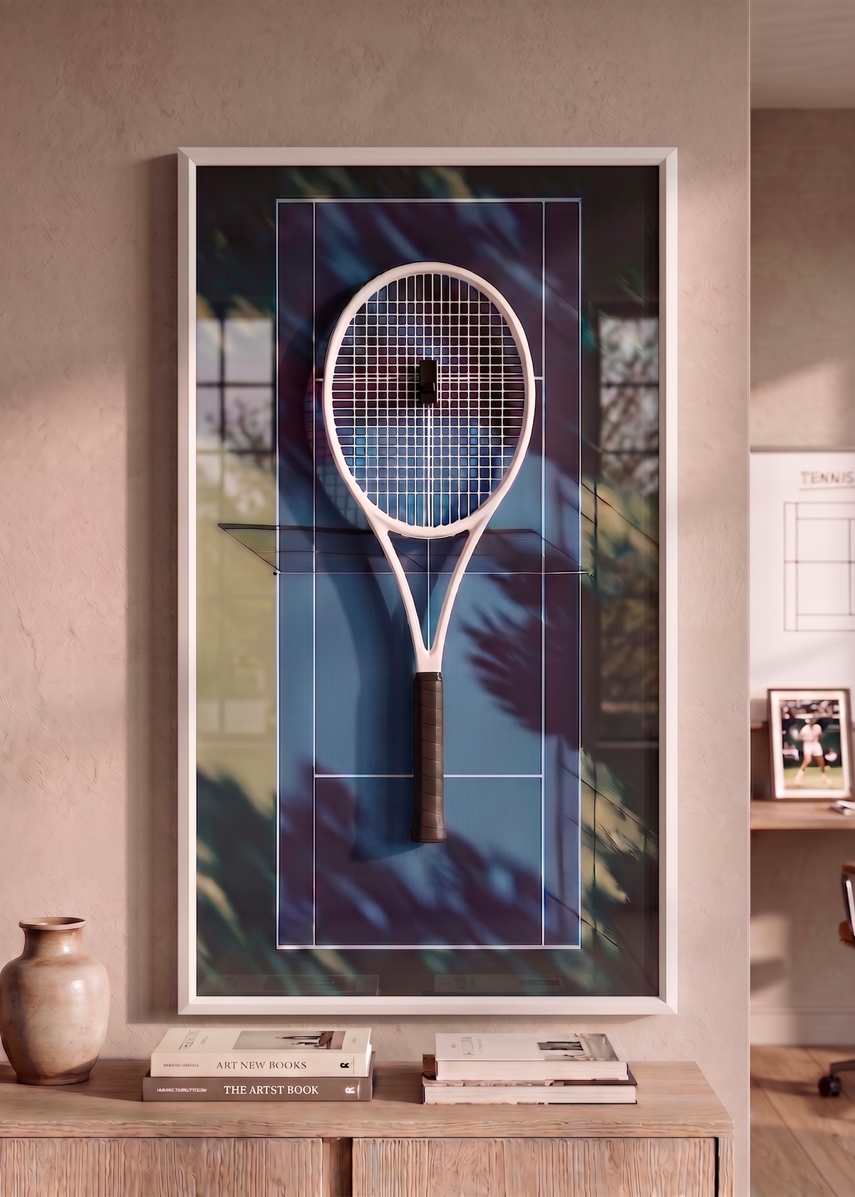 Quadro com Suporte para Raquete de Tênis 45x80 cm | Grand Slam