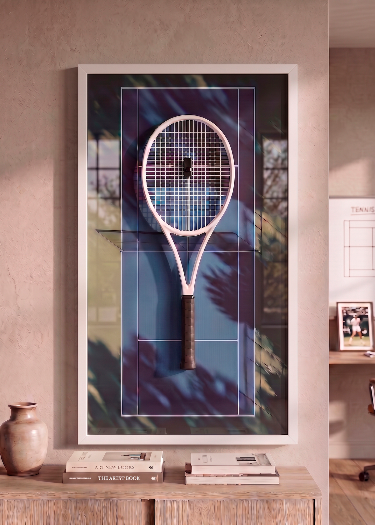 Quadro com Suporte para Raquete de Tênis 45x80 cm | Grand Slam