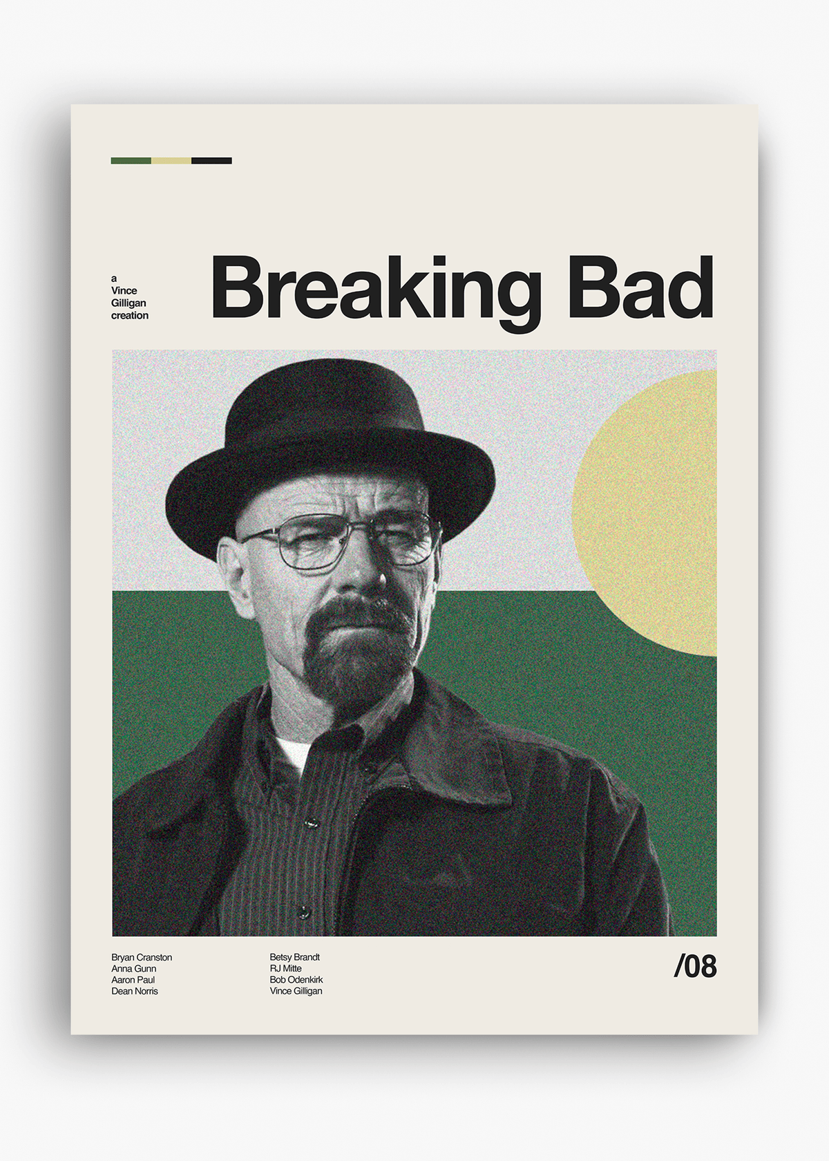 Quadro decorativo Breaking Bad Walter White — arte de série para parede | Cübe Quadros