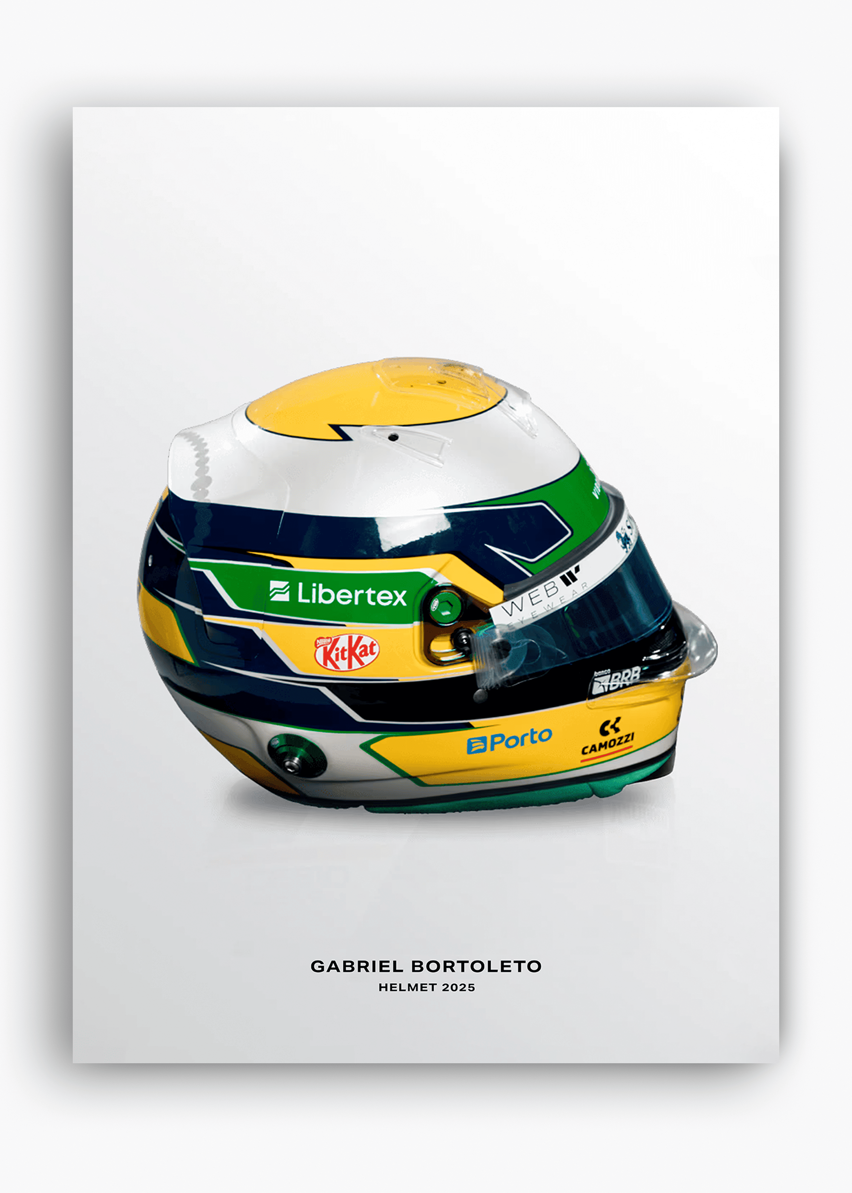 Quadro decorativo Bortoleto 2025 II — arte de automobilismo para parede | Cübe Quadros