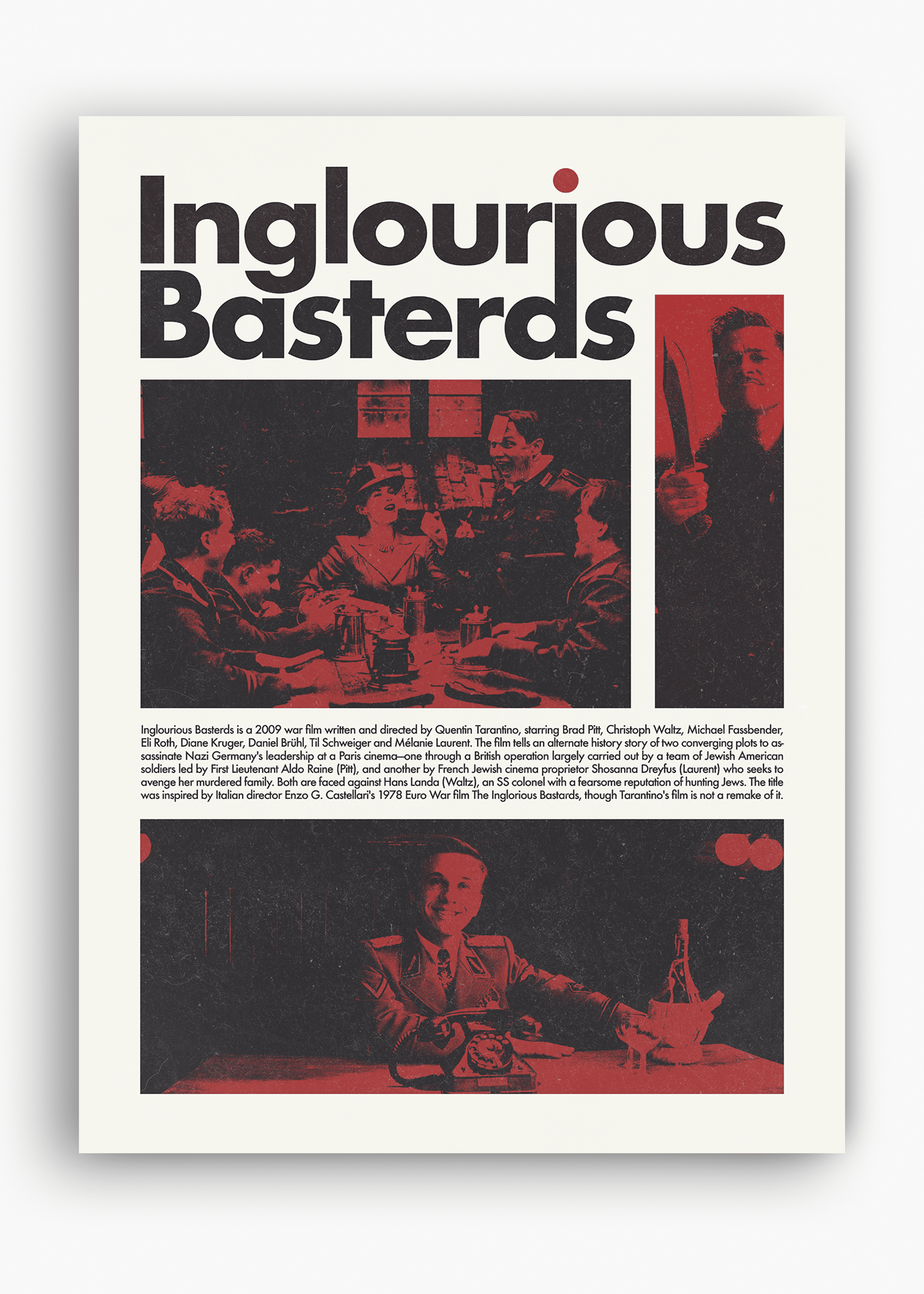 Quadro decorativo Bastardos Inglórios — arte de cinema para parede | Cübe Quadros