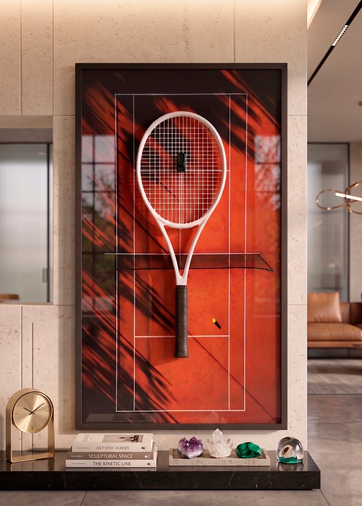 Quadro com Suporte para Raquete de Tênis 45x80 cm | Grand Slam