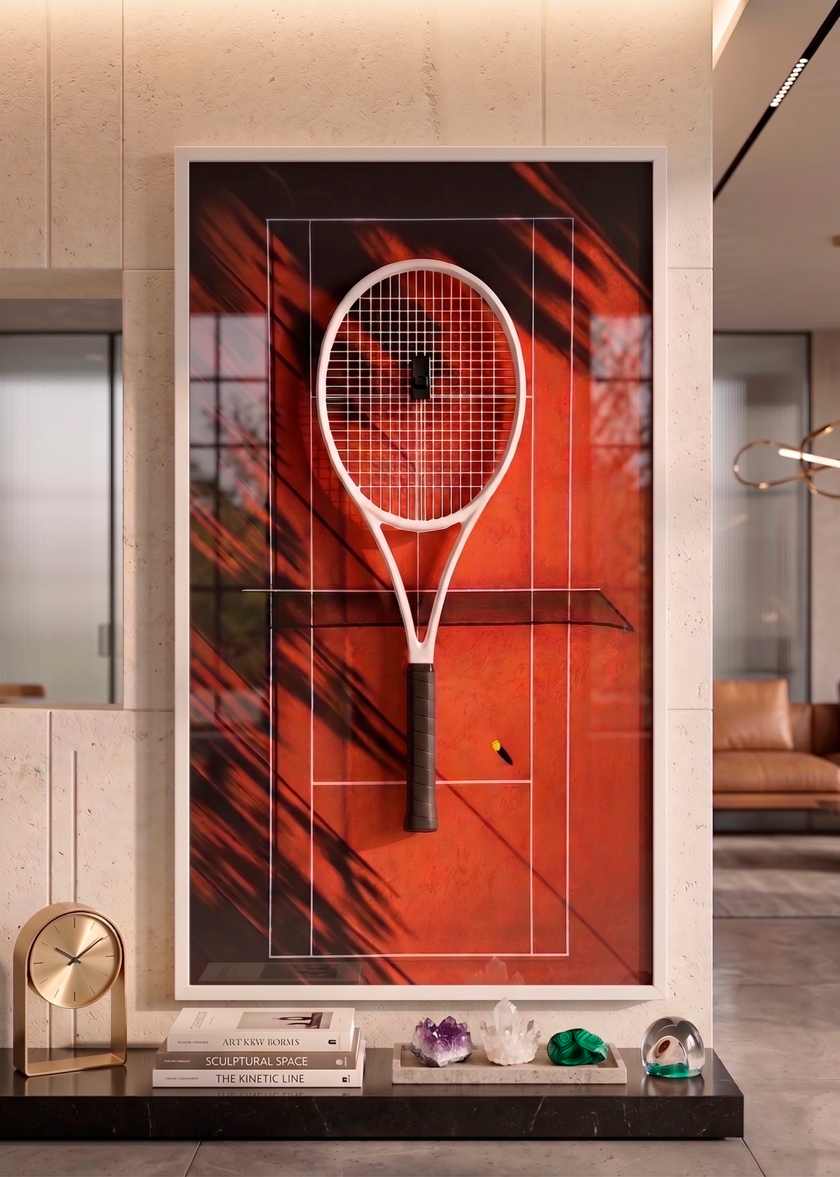 Quadro com Suporte para Raquete de Tênis 45x80 cm | Grand Slam