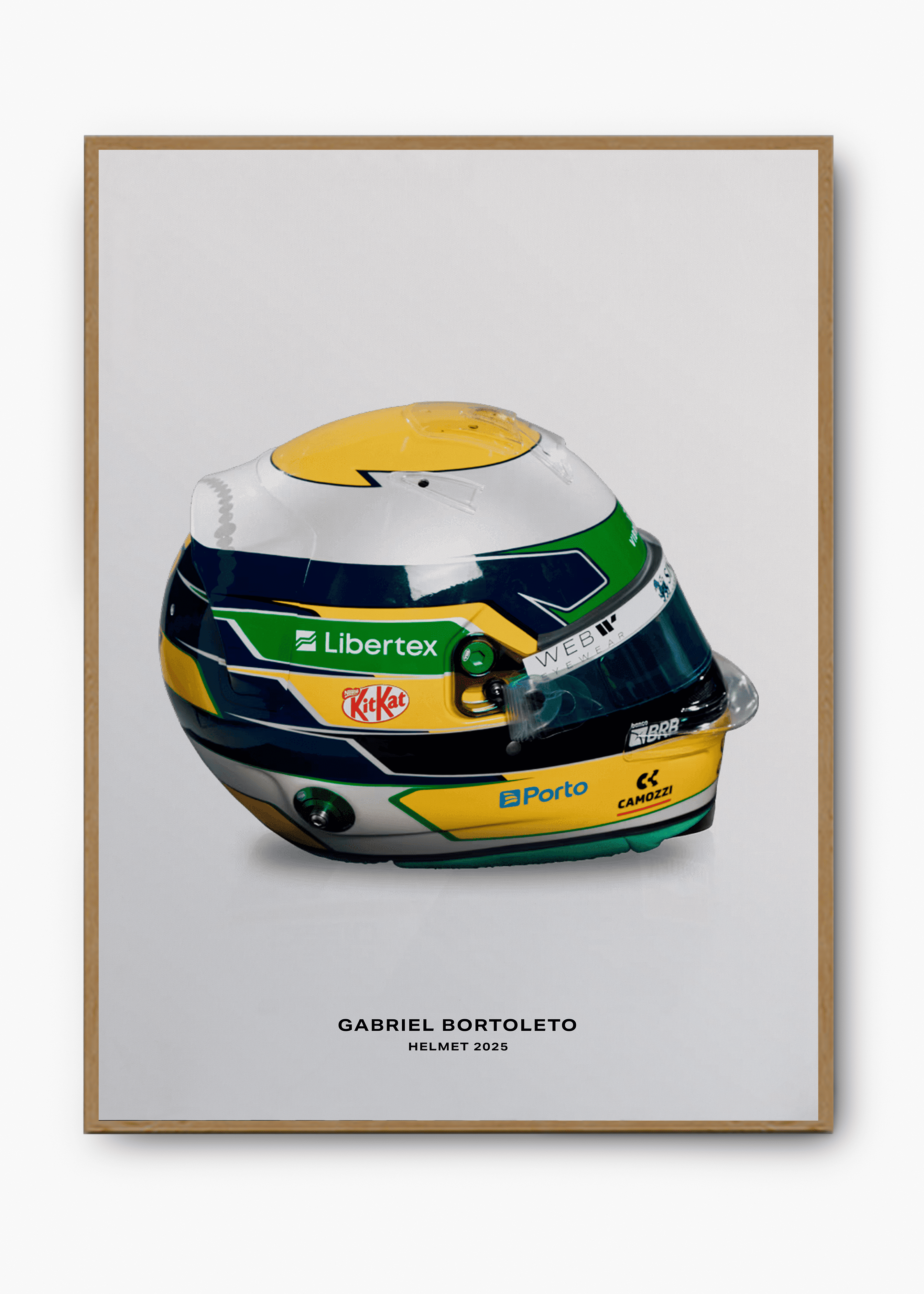 Quadro decorativo Bortoleto 2025 II — arte de automobilismo para parede | Cübe Quadros