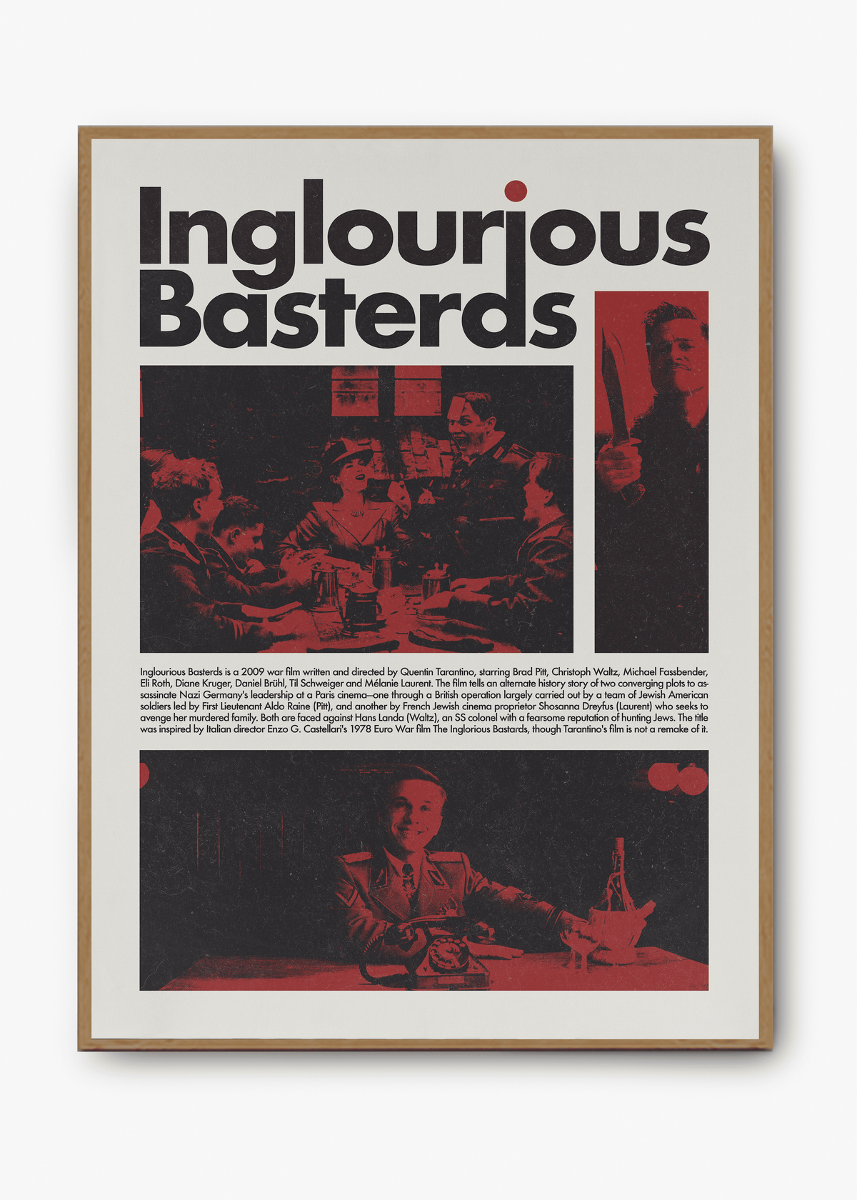 Quadro decorativo Bastardos Inglórios — arte de cinema para parede | Cübe Quadros