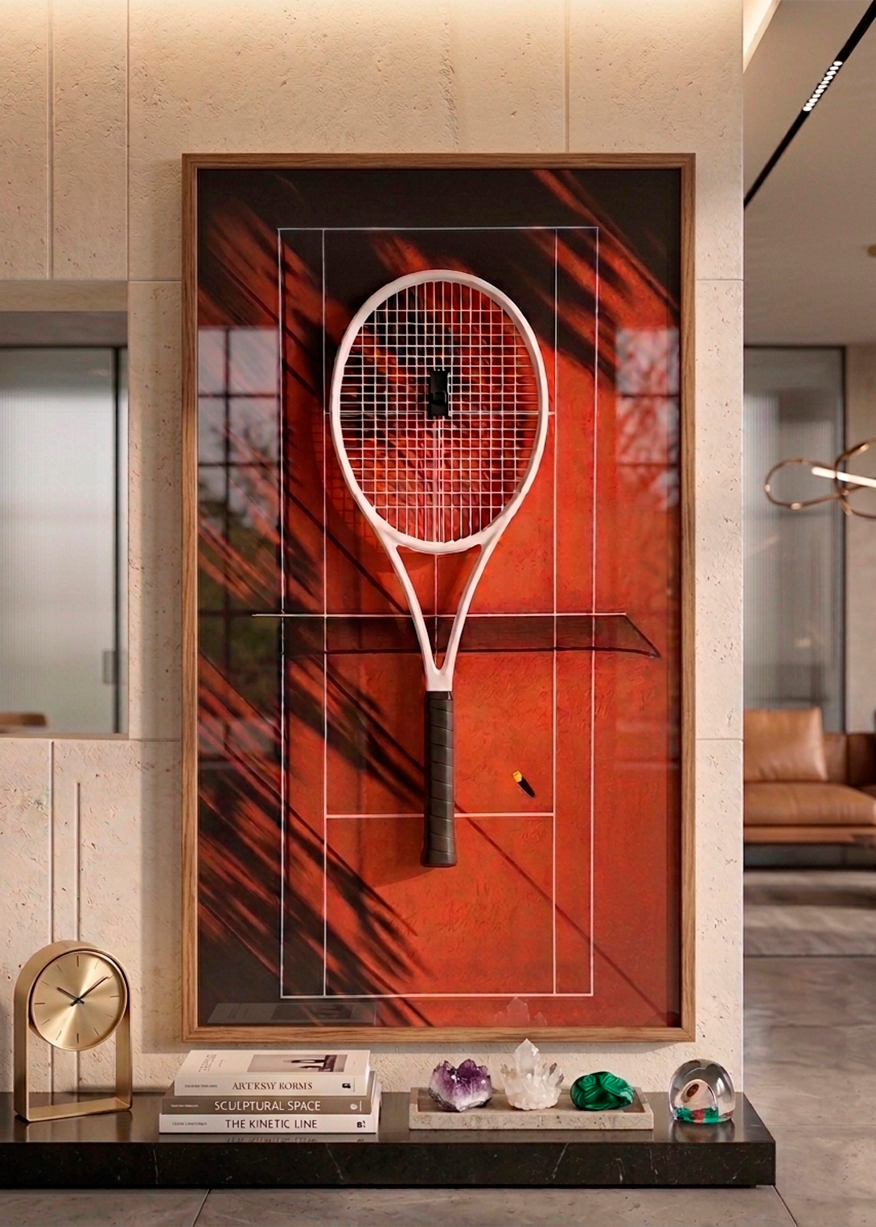 Quadro com Suporte para Raquete de Tênis 45x80 cm | Grand Slam