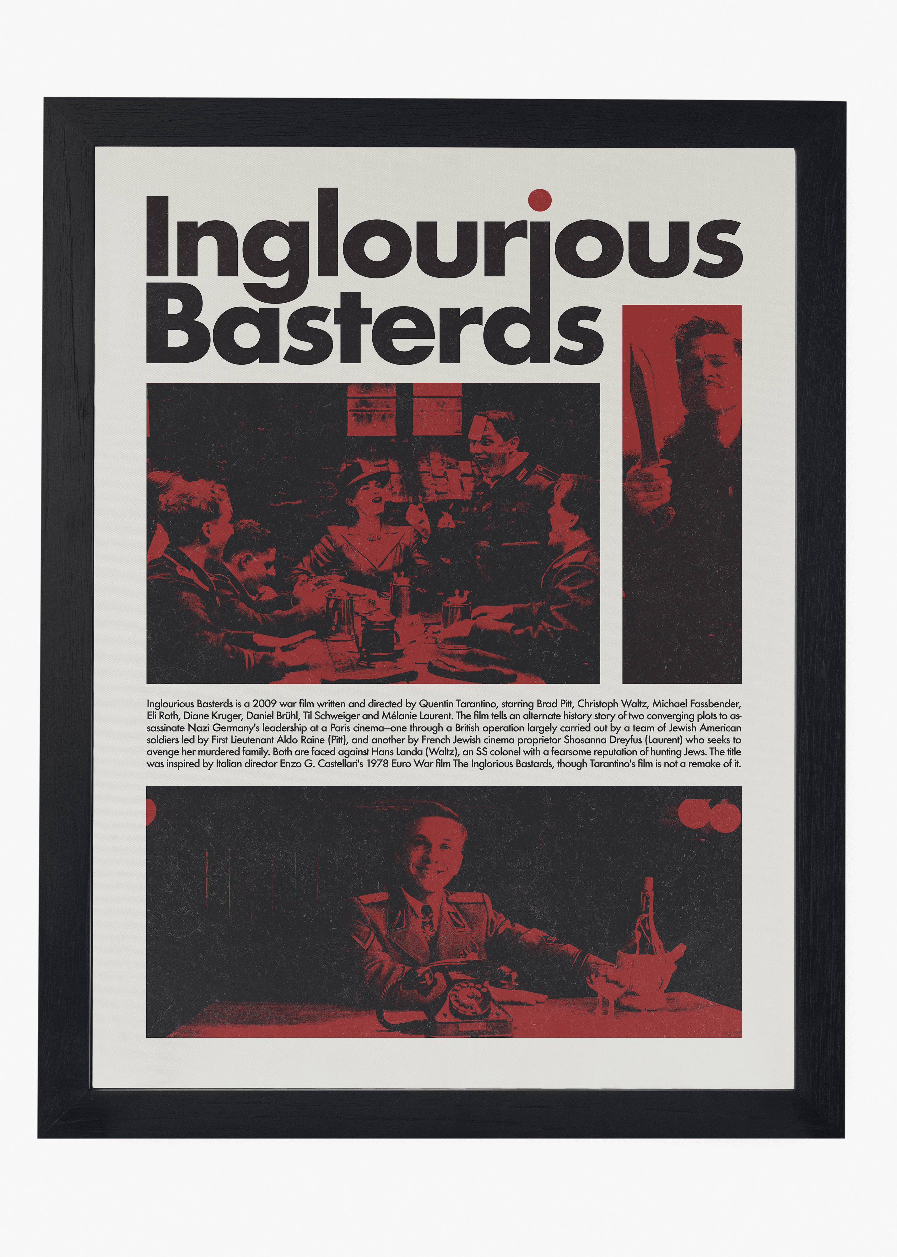 Quadro decorativo Bastardos Inglórios — arte de cinema para parede | Cübe Quadros