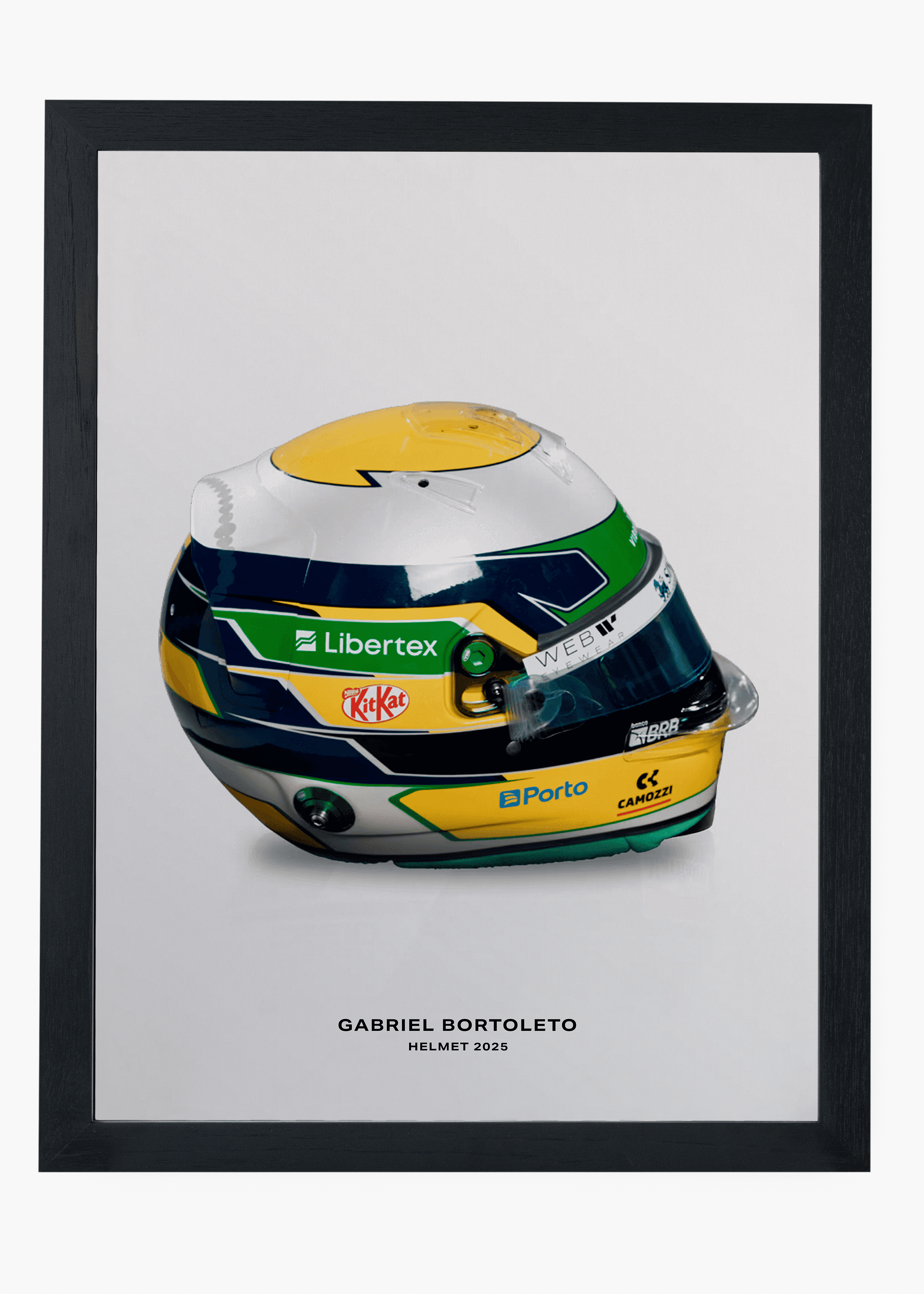 Quadro decorativo Bortoleto 2025 II — arte de automobilismo para parede | Cübe Quadros