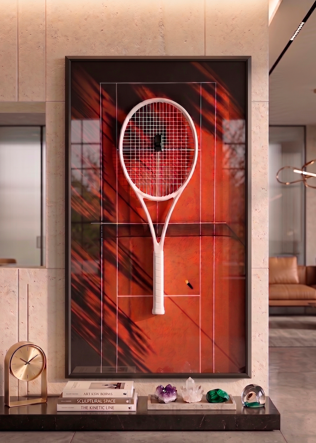 Quadro com Suporte para Raquete de Tênis 45x80 cm | Grand Slam