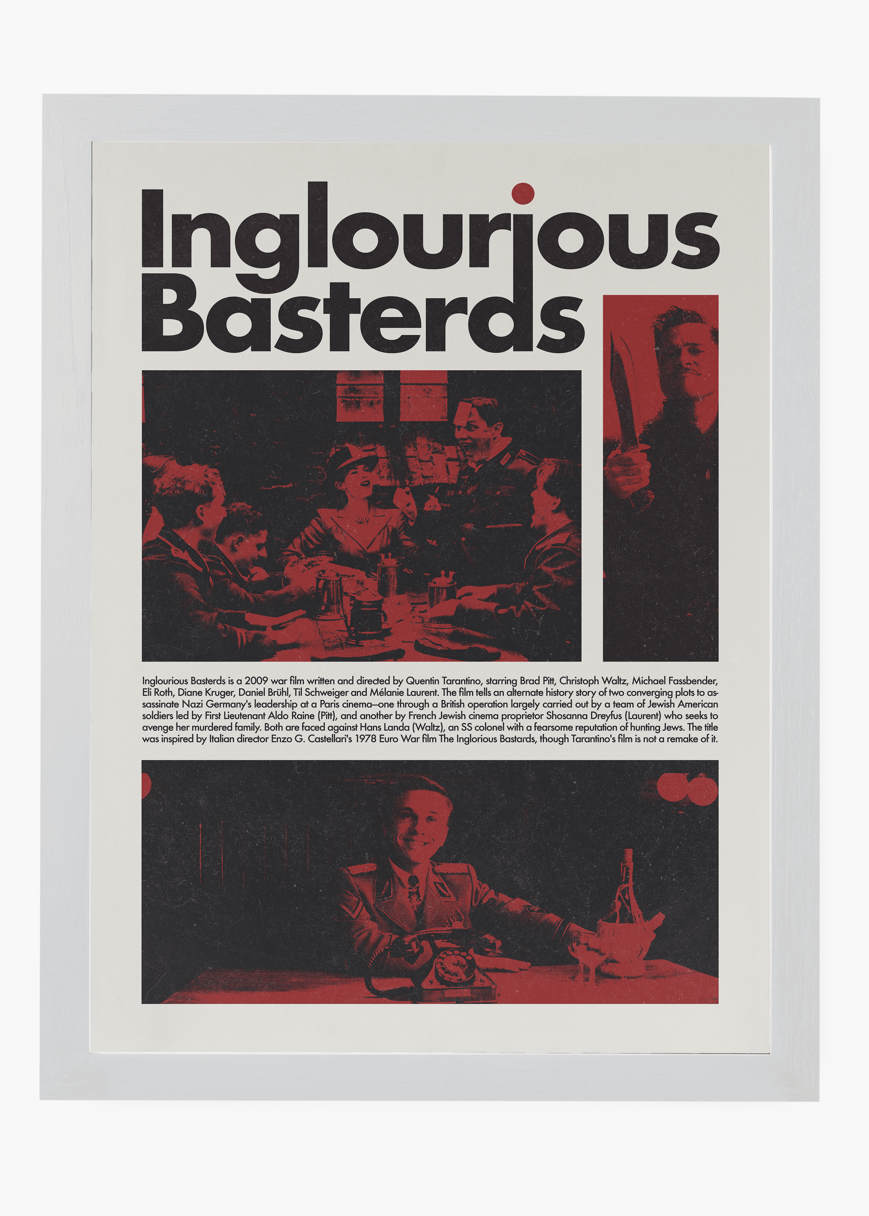 Quadro decorativo Bastardos Inglórios — arte de cinema para parede | Cübe Quadros