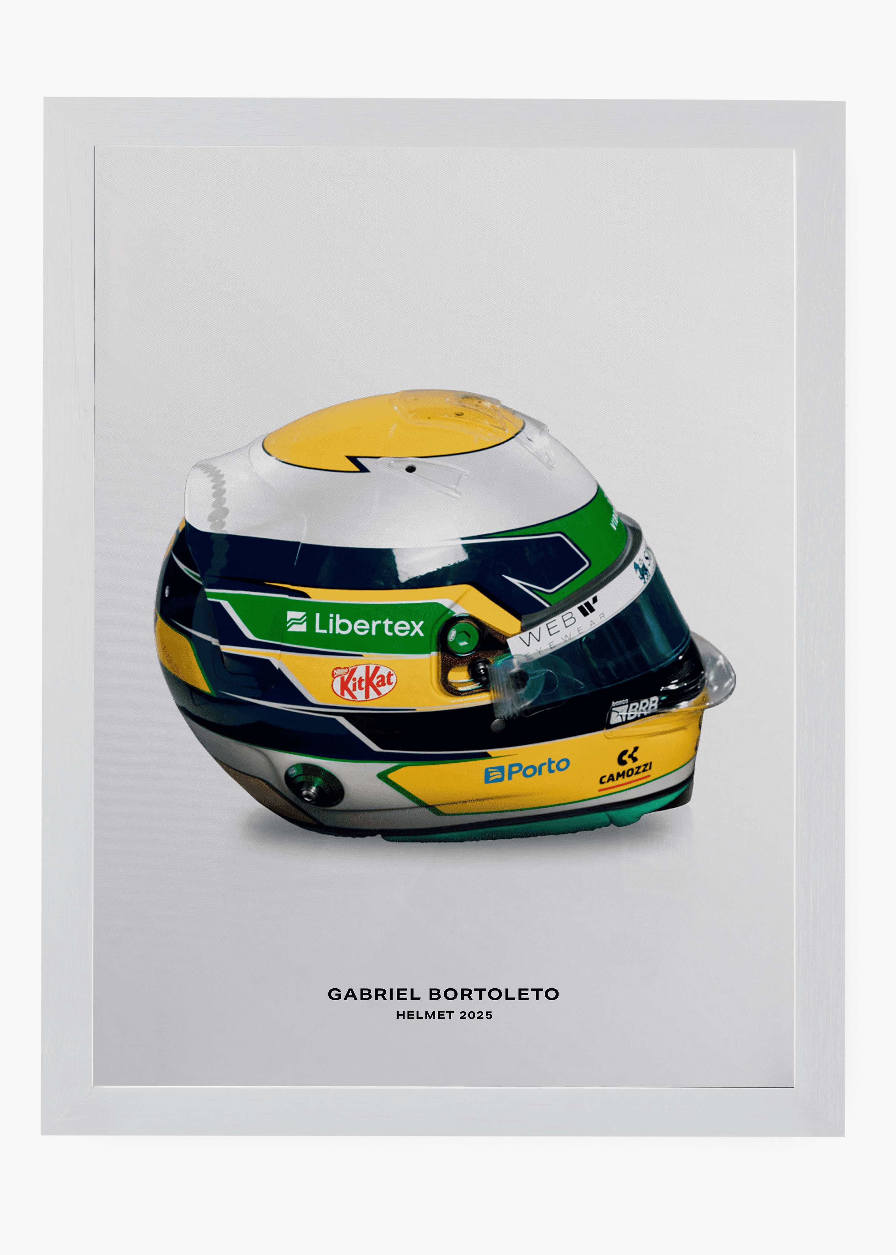 Quadro decorativo Bortoleto 2025 II — arte de automobilismo para parede | Cübe Quadros