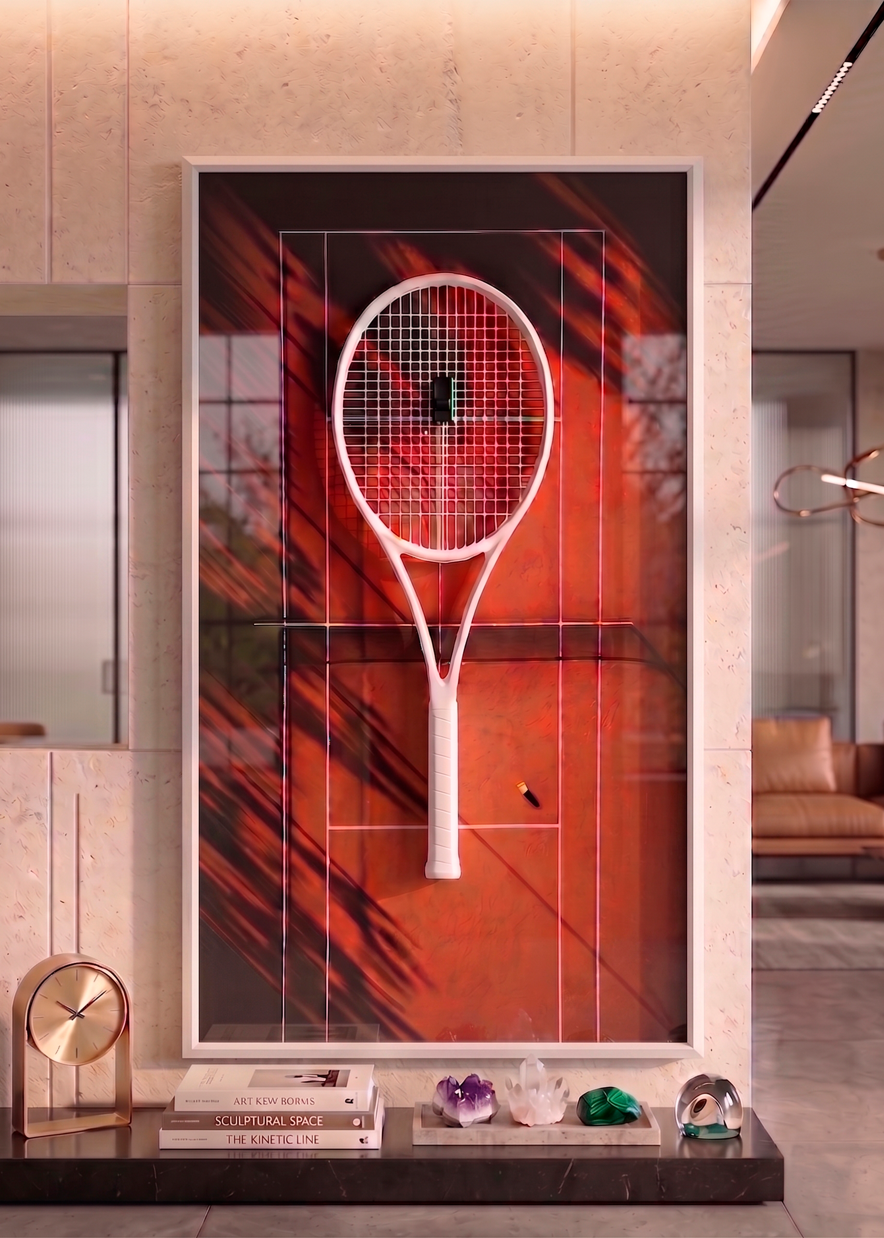 Quadro com Suporte para Raquete de Tênis 45x80 cm | Grand Slam